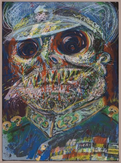 Robert Arneson, The Colonel's at it Again, 1986, lithograph, 38 x 28 in