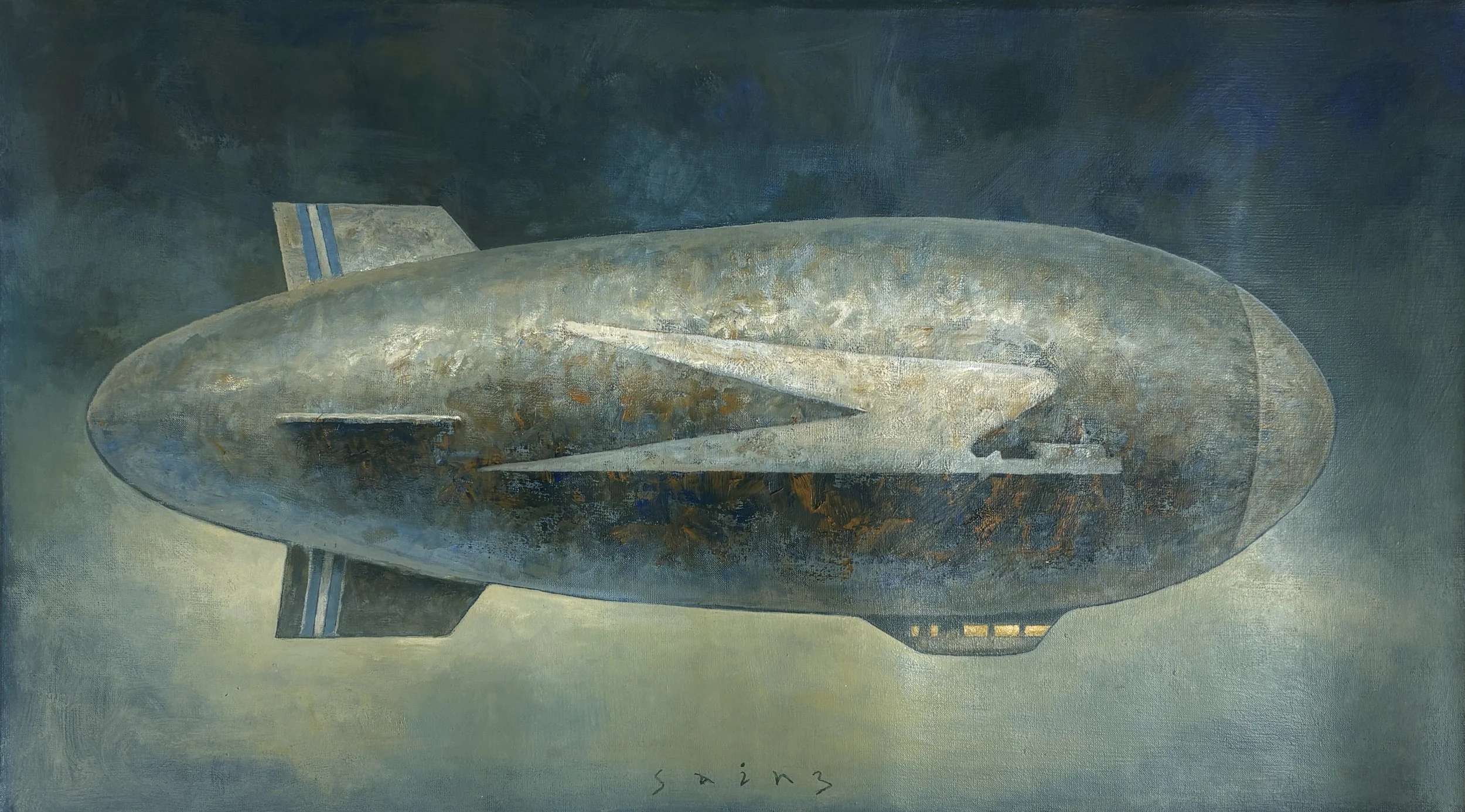 Gabriel Sainz, AA 04-25, 2025, oil on canvas, 15.75" x 27.5"