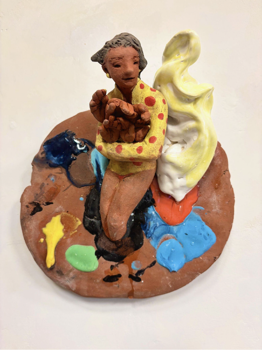 Arthur Gonzalez,
Study for the Myth of Touching Fire, 2025,
Ceramic and glazes, 9 x 9 x 5 in