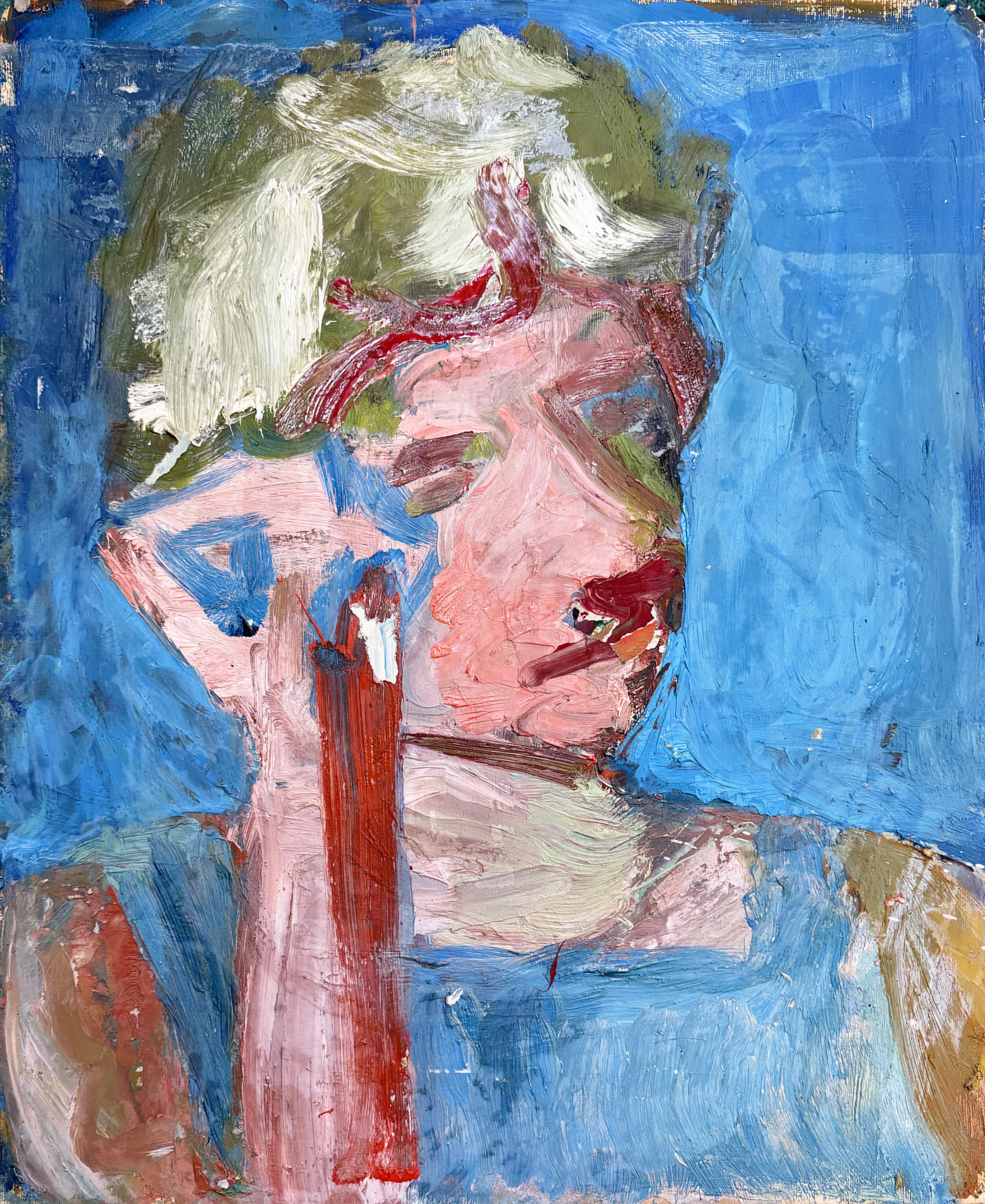 Bruce McGaw, Pink Face, 1957, oil on paper, 20.5 x 17.5 inches
