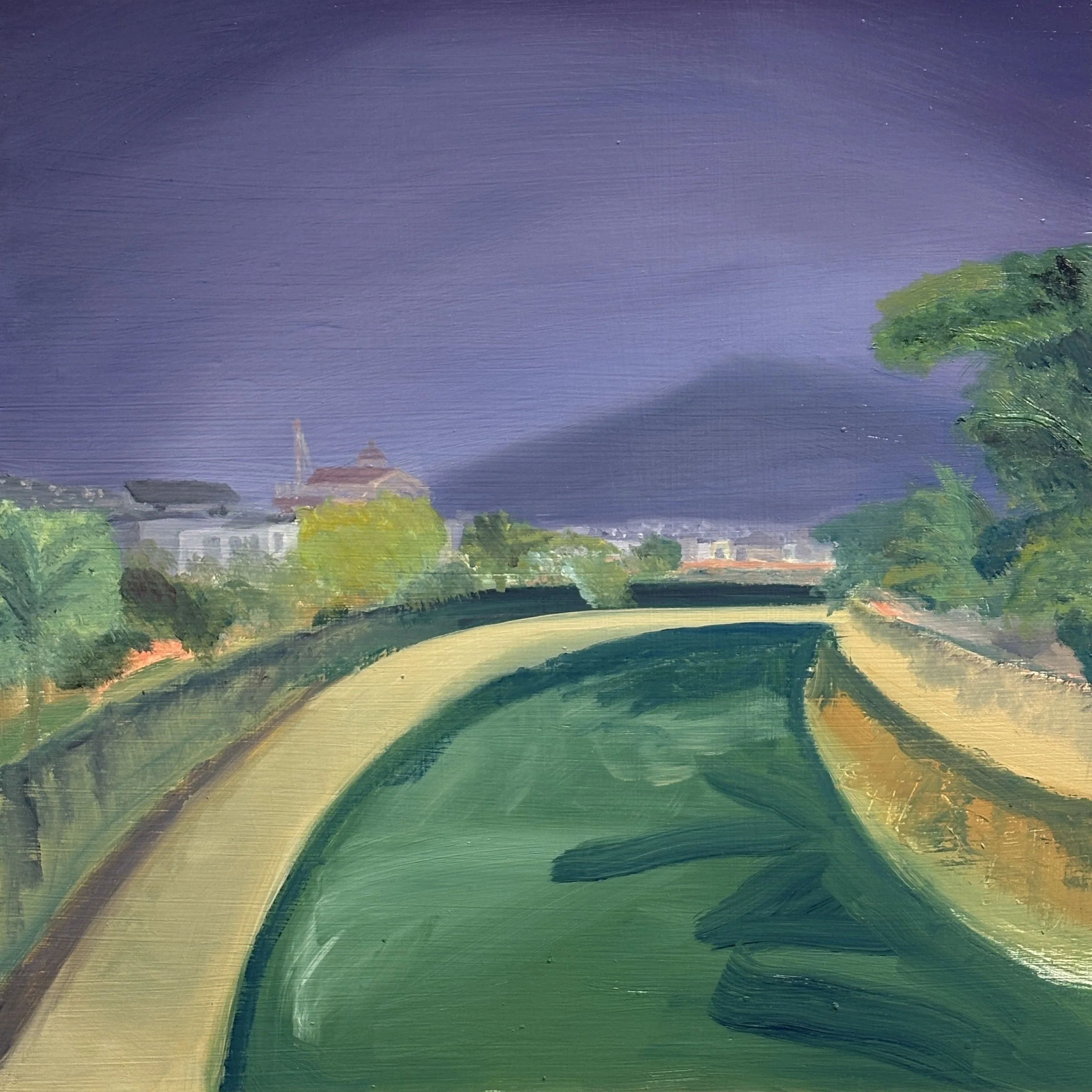 Yahir Mariles Guzman, Here & There, 2025, Oil on Masonite, 16x 16 in