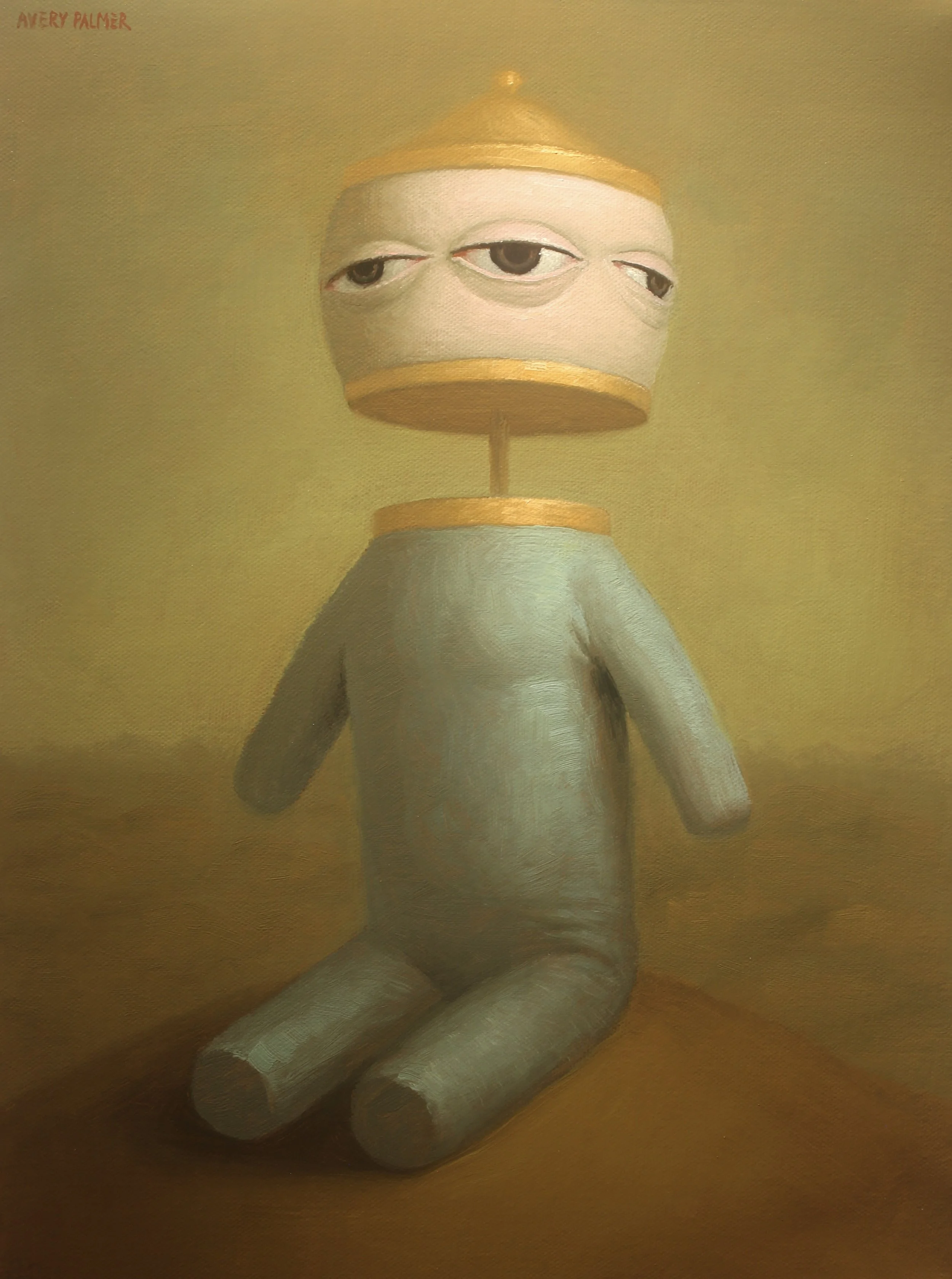 Avery Palmer, Loyal Lookout, 2025, oil on canvas, 16 x 12 in