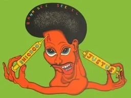 Peter Saul, Shicago Justus, 1971, lithograph, 18 x 24 in