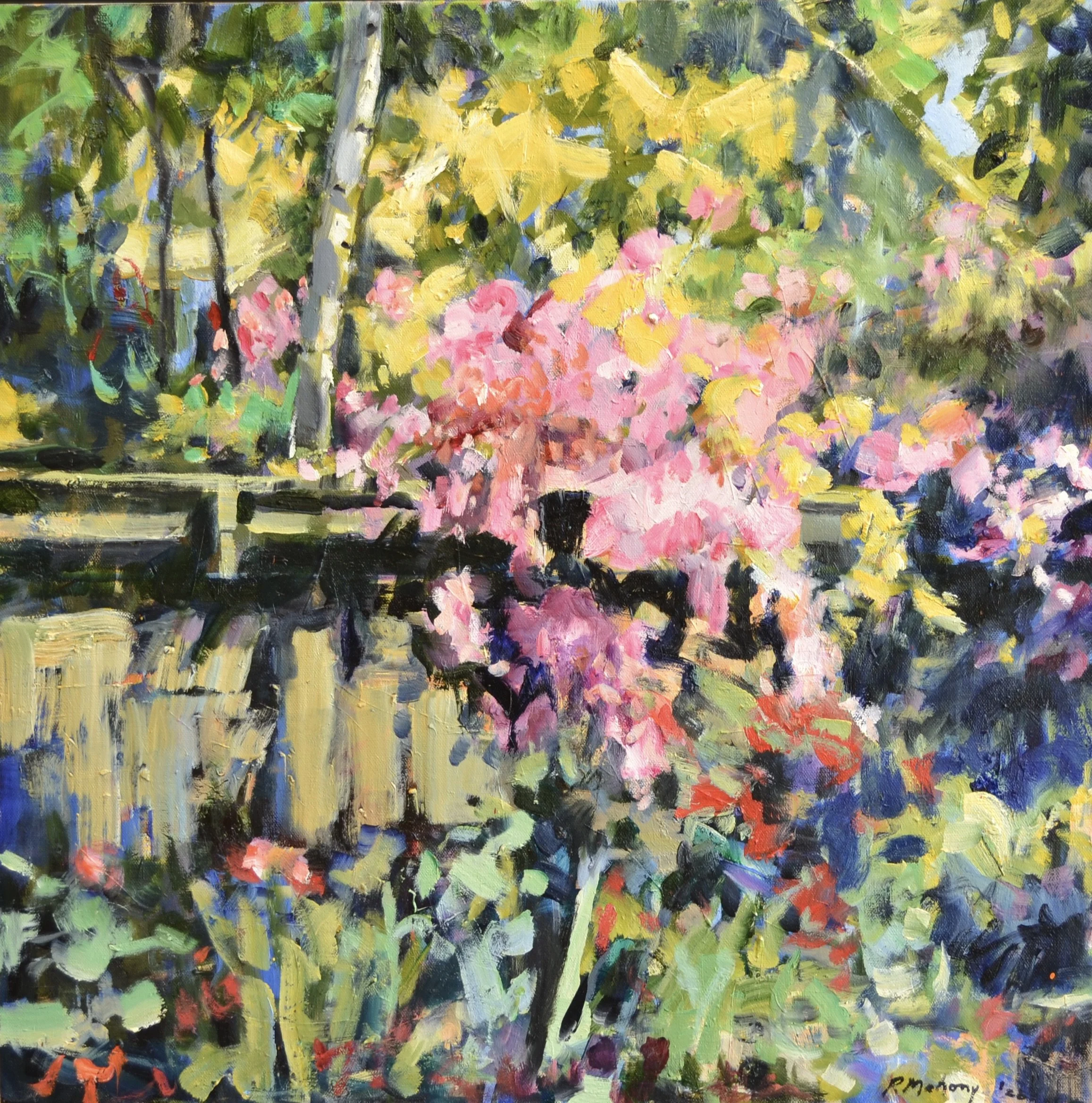 Pat Mahony, Large Azeleas, 2026, Oil on canvas, 24 x 24 in
