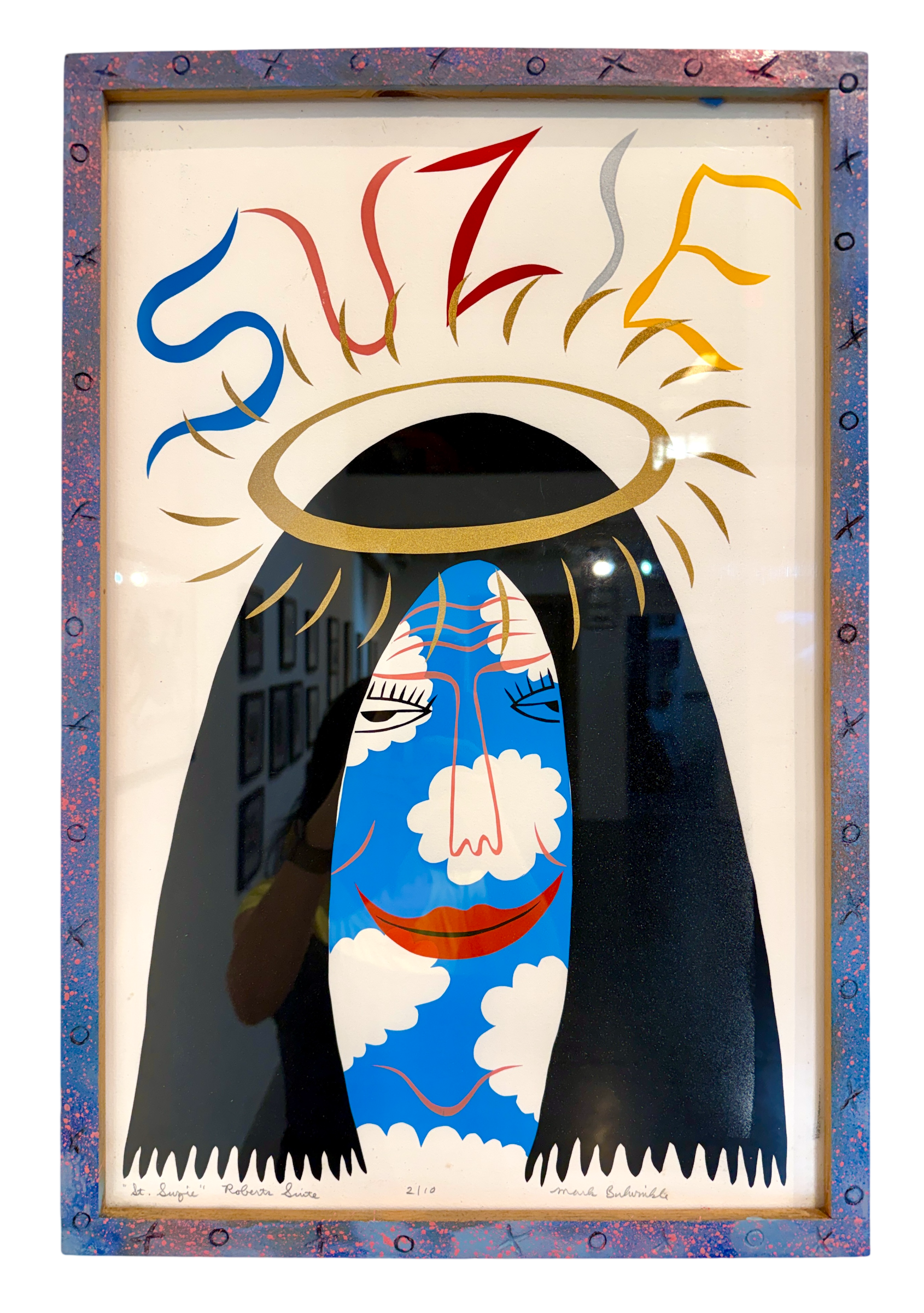 Mark Bulwinkle, St. Suzie, 1989, Paper cut and poster ink, 23.5 x 15.75 in