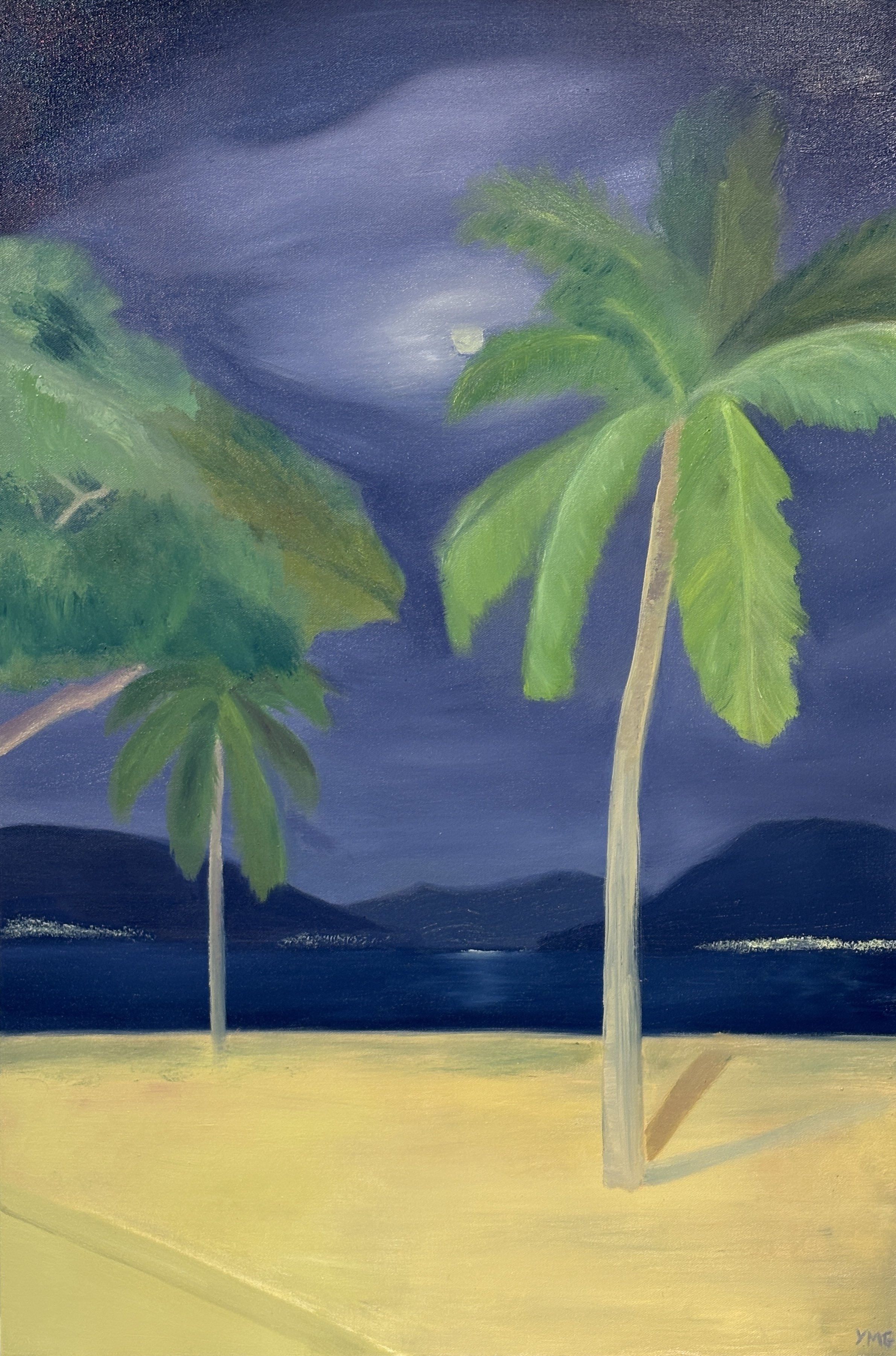 Yahir Mariles Guzman, Under the Same Moon, 2025, Oil on Canvas, 36 x 24 in