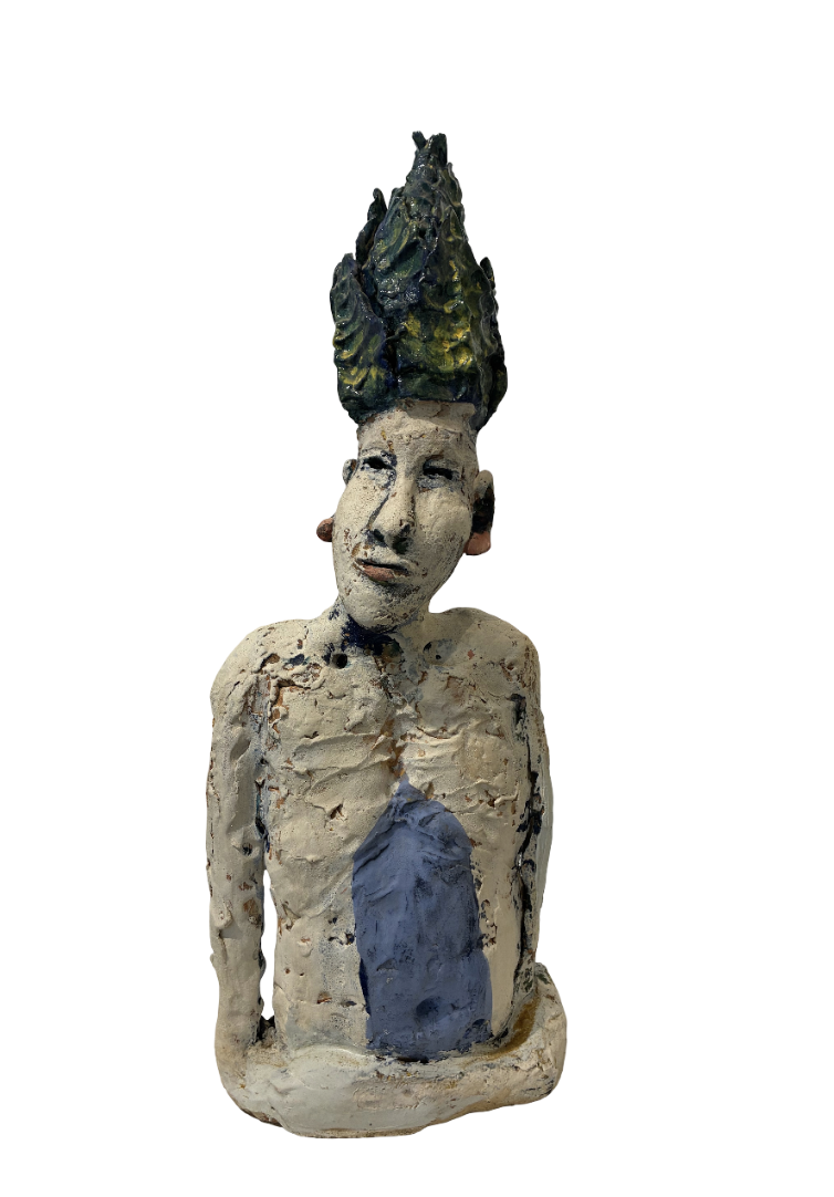 Susannah Israel, Home is a Tall Blue House, 2008, Ceramic, 27 x 14 x 7 in
