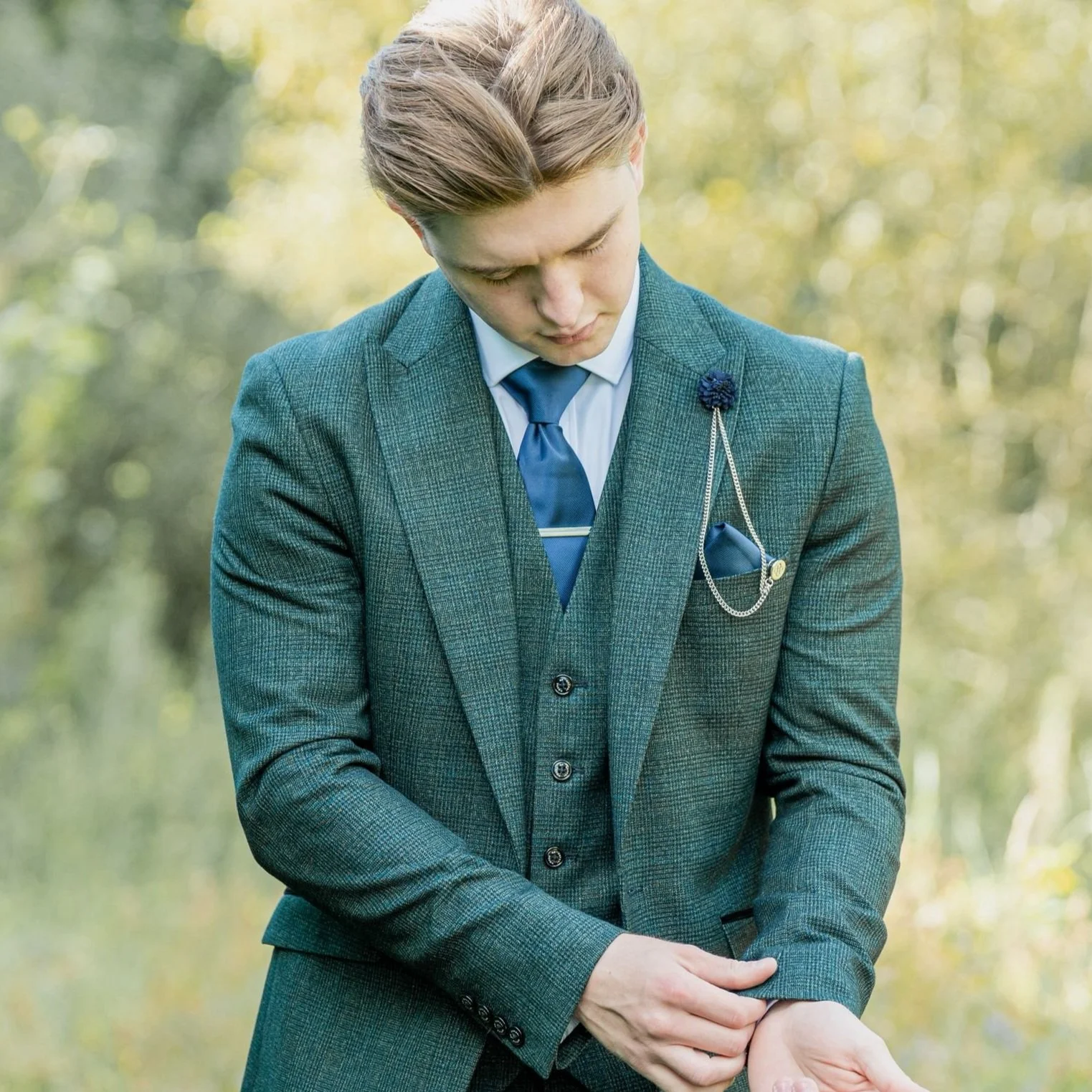 House of Cavani Caridi Olive 3-Piece Suit