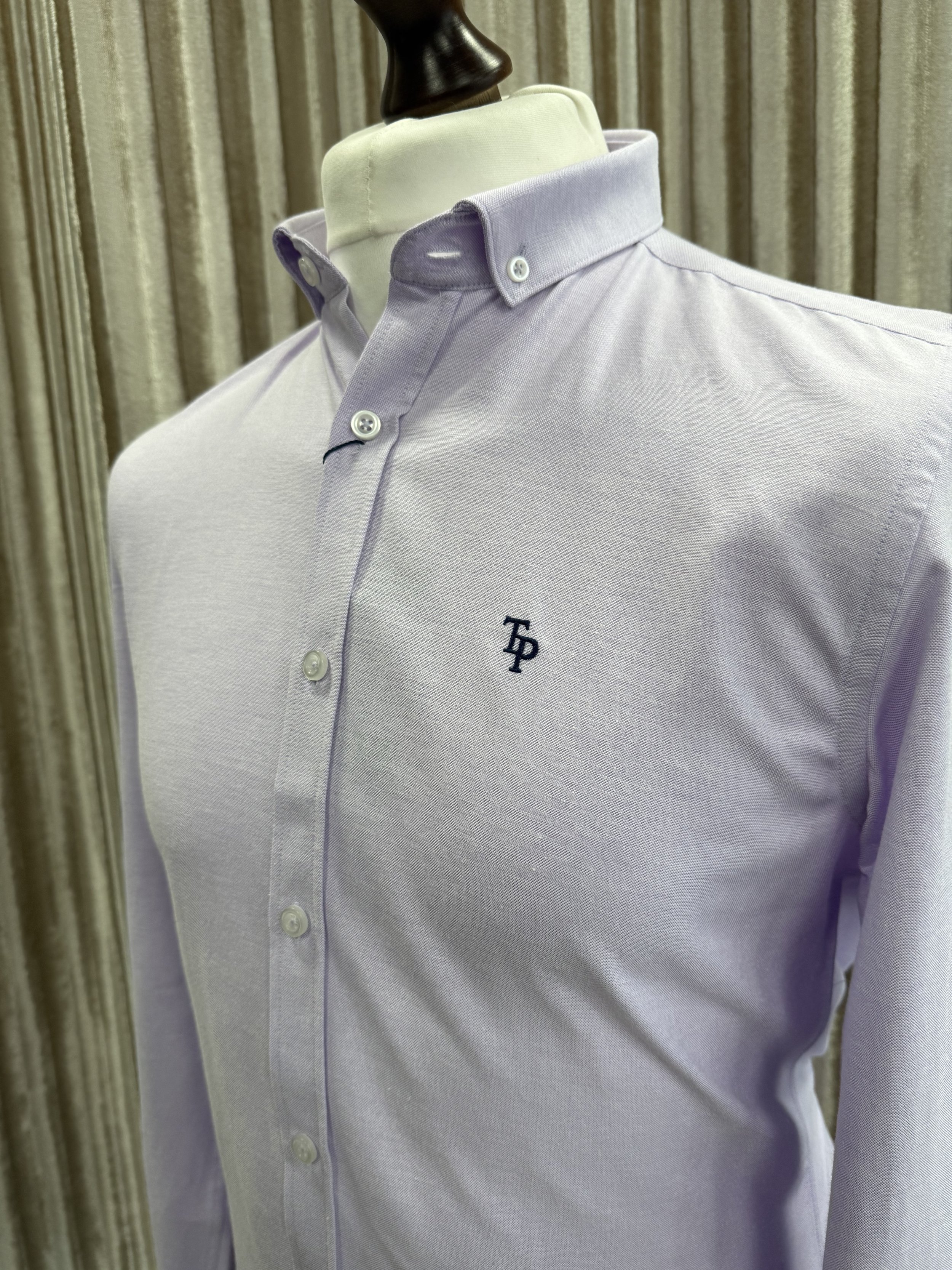 Tom Penn Purple Long Sleeve Oxford Shirt