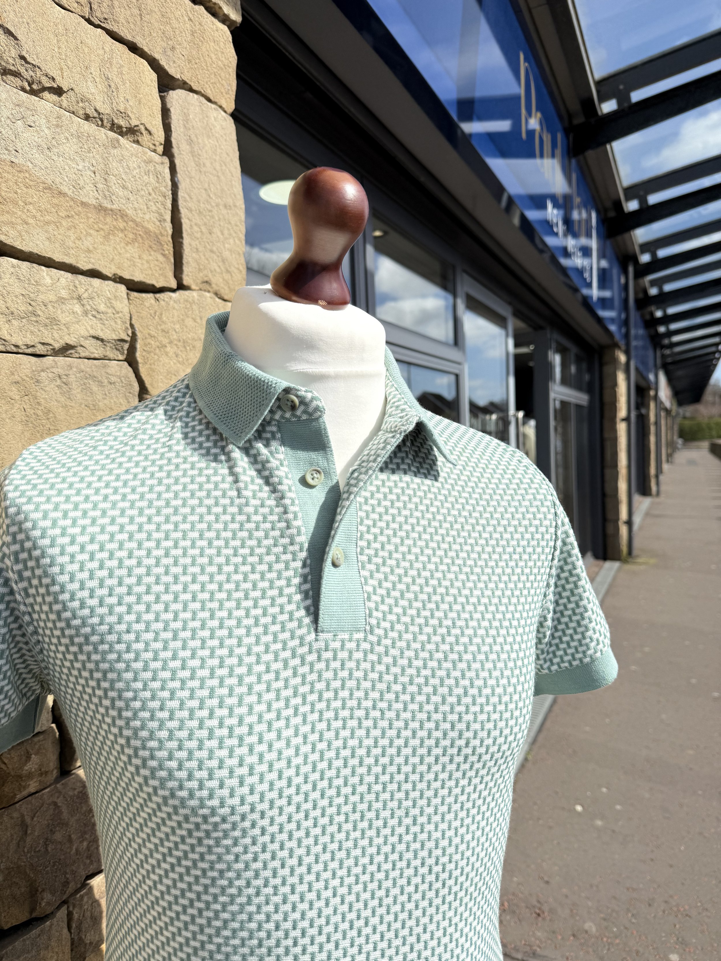 Remus Uomo Green Knit Polo