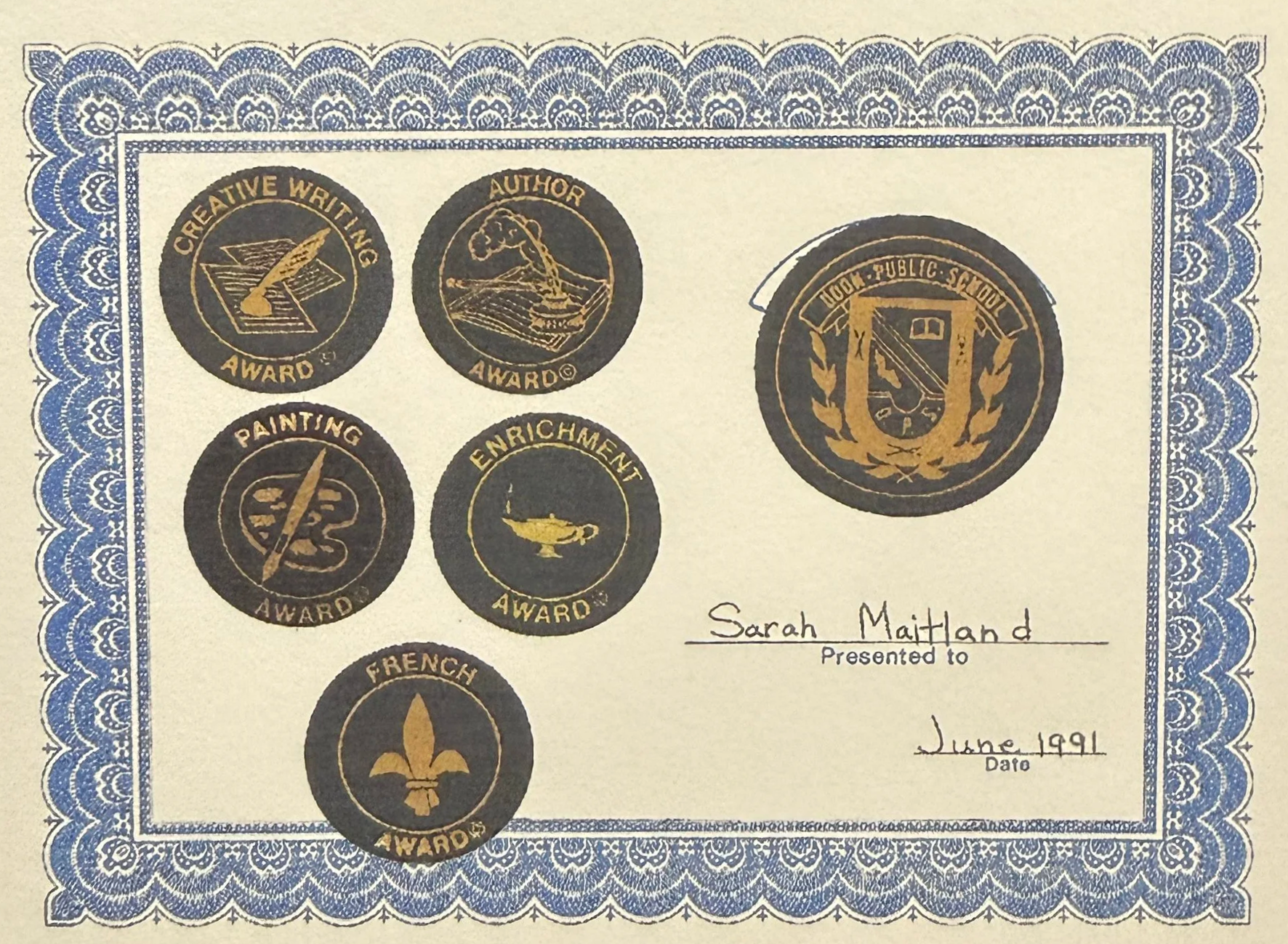 elementary school awards