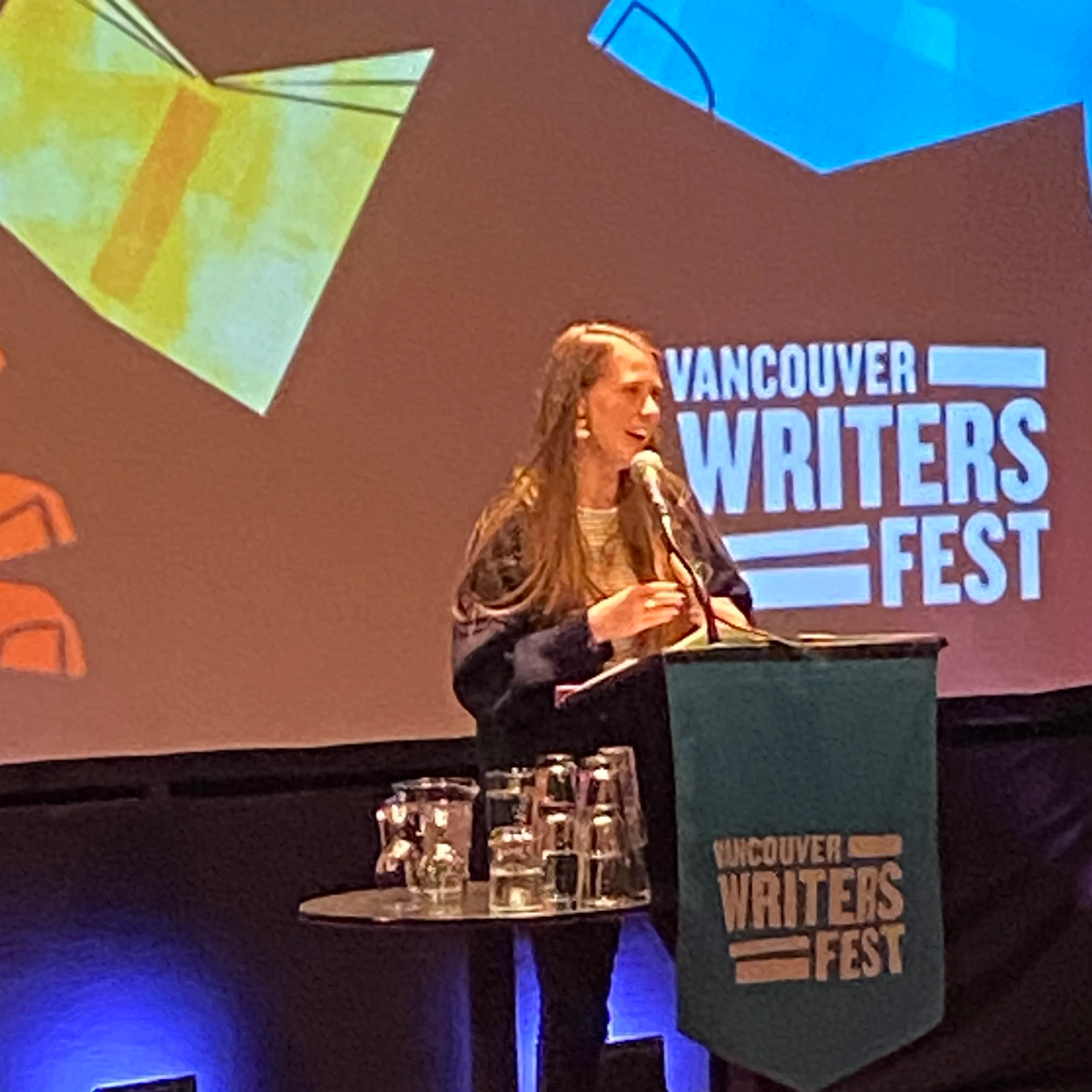 Sarah Maitland reading “How Do Mermaids Have Sex?” at the Vancouver Writers Fest, 2024