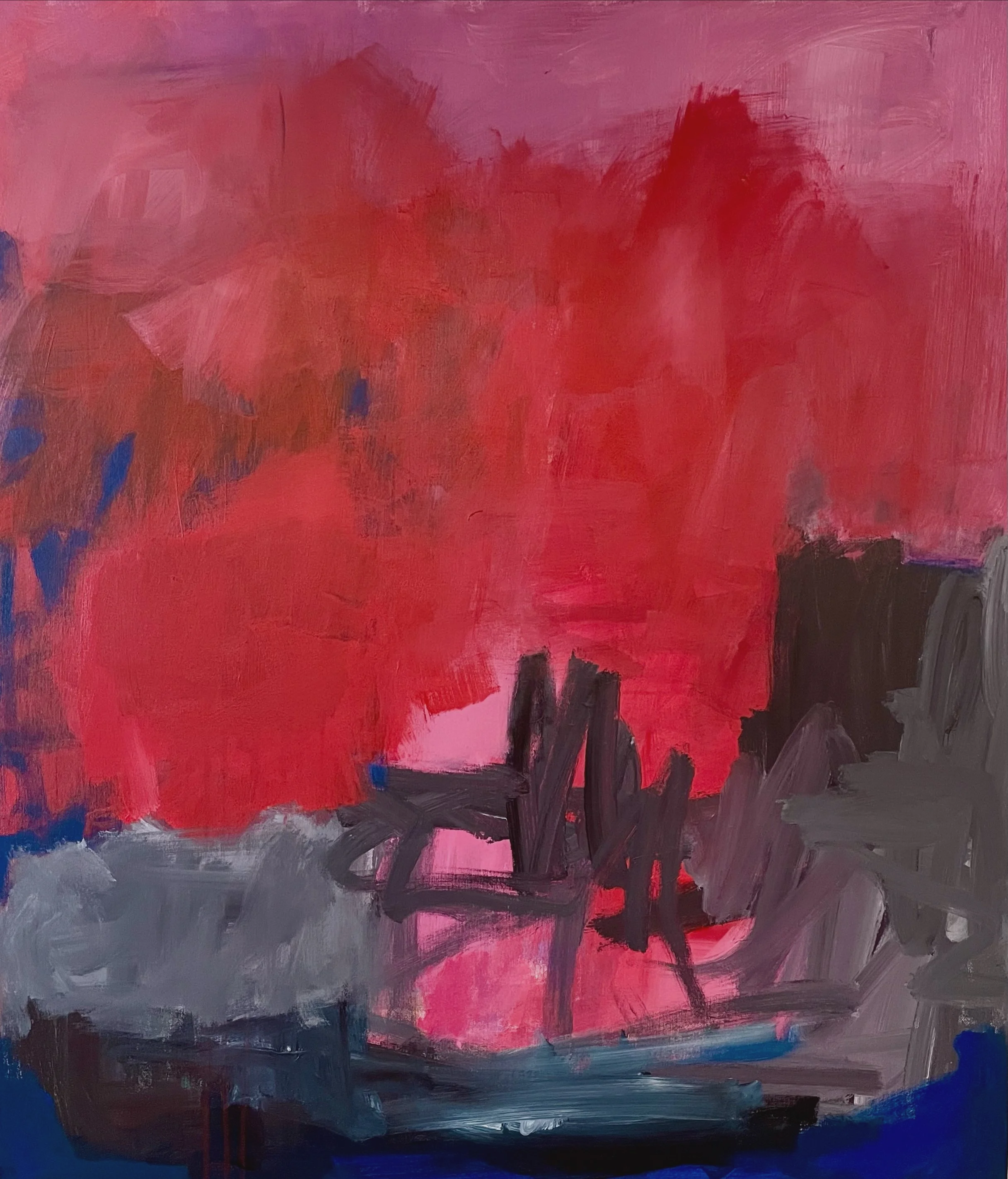 Don't Drink the Water, 38" x 33", acrylic on canvas