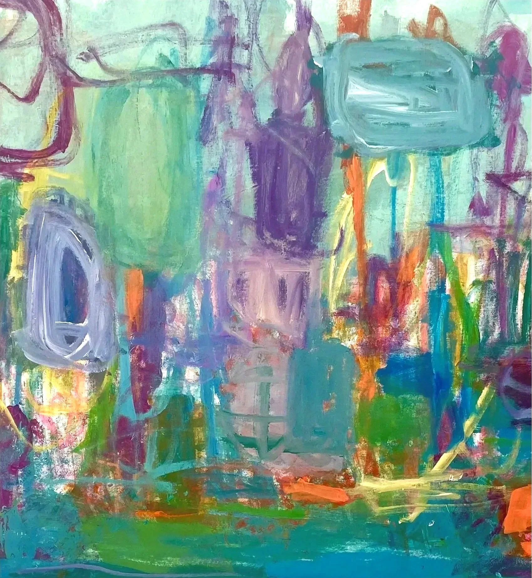 These Many Petals for Your Loving Heart, 38"x 38", acrylic on canvas
