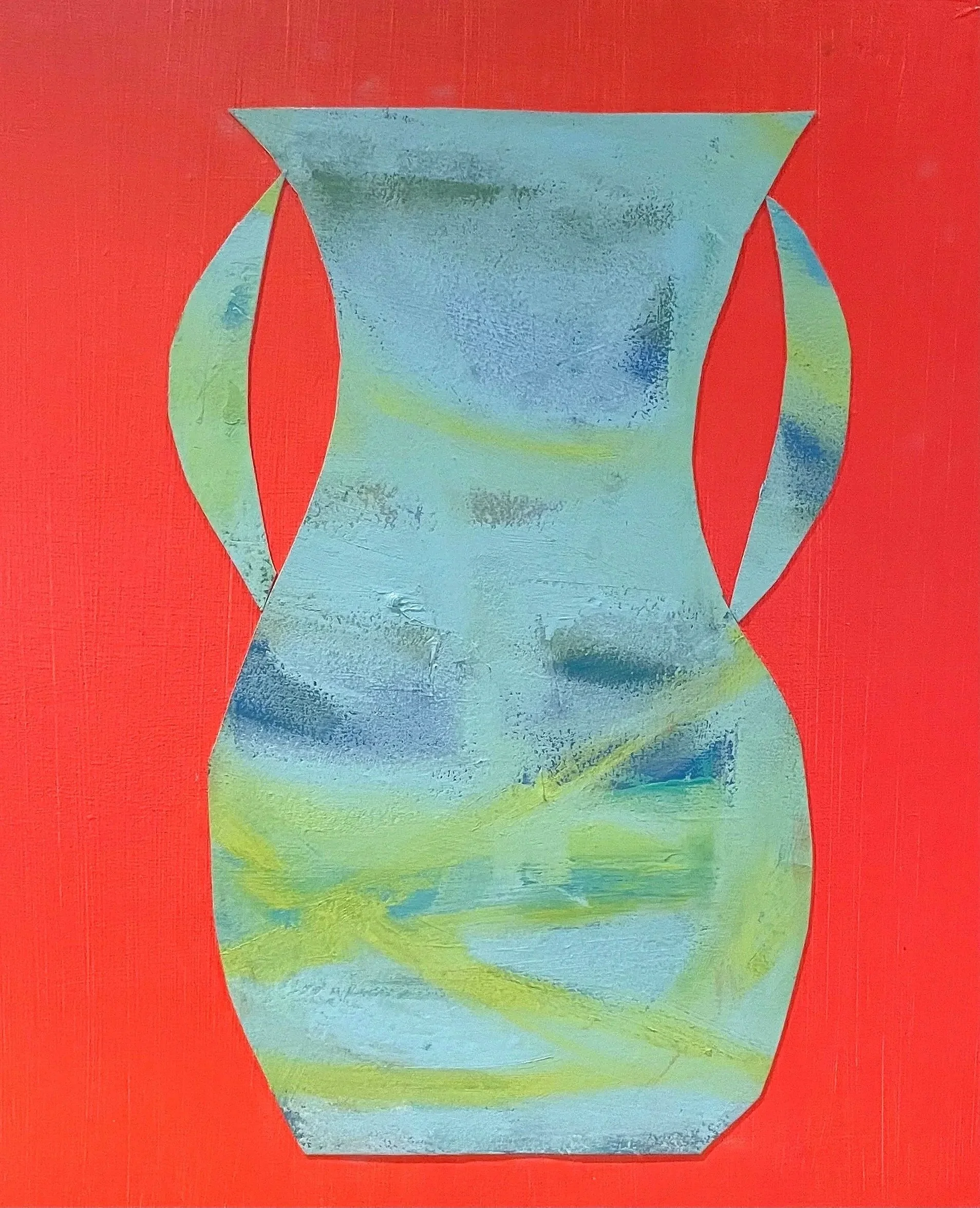 Jarrah, Elegance, 12" x 12", acrylic, oil stick, collage on cradled birch panel