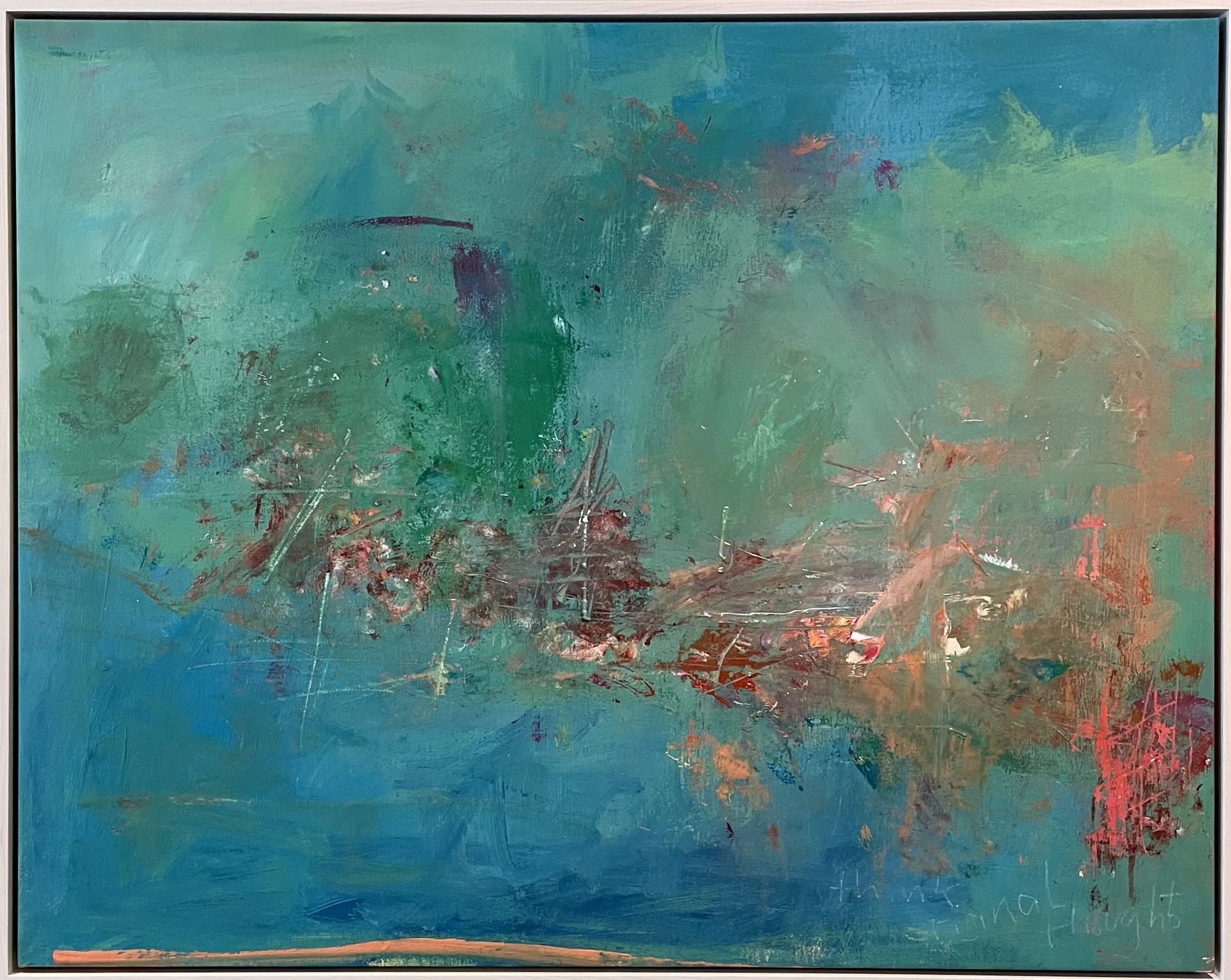 Think Original Thoughts, 28" x 34" framed, acrylic on canvas, sold