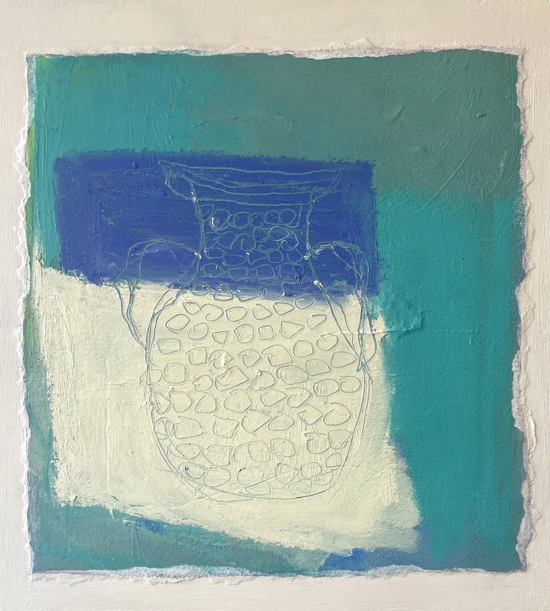 Jarrah, Fragment, 12" x 12", acrylic, oil and collage on cradled birch panel