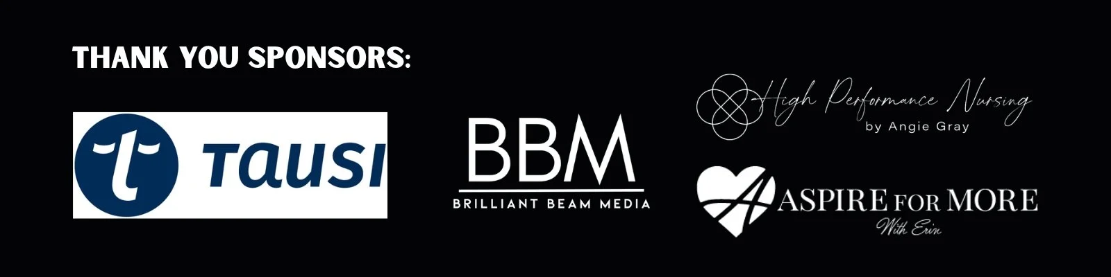 TSL Sponsors Tausi Brands, Brilliant Beam Media, High Performance Nursing, Aspire for More with Erin