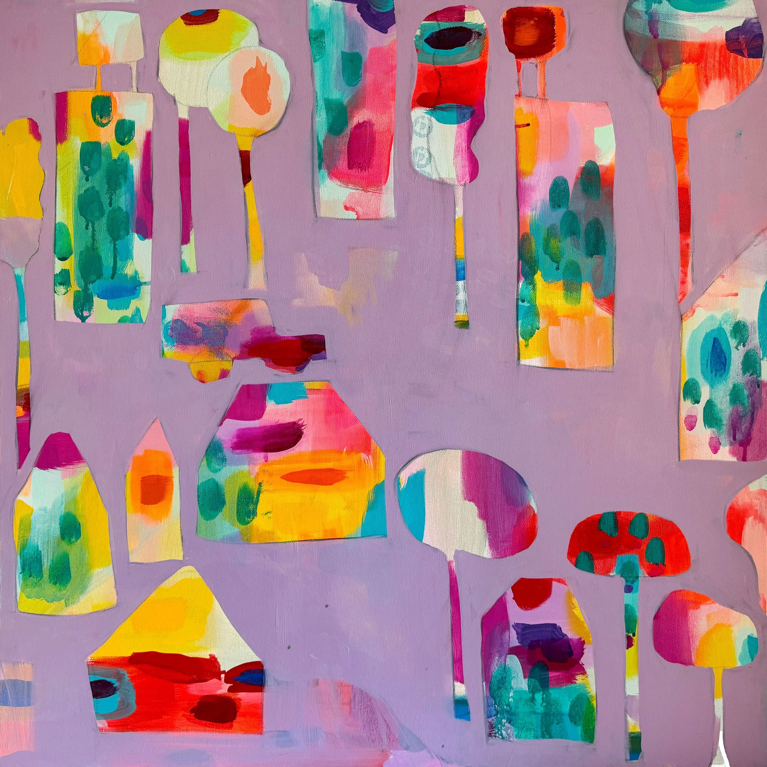 On Our Way Home | acrylic, watercolor pencil on canvas 30"x30"  |  $1500.