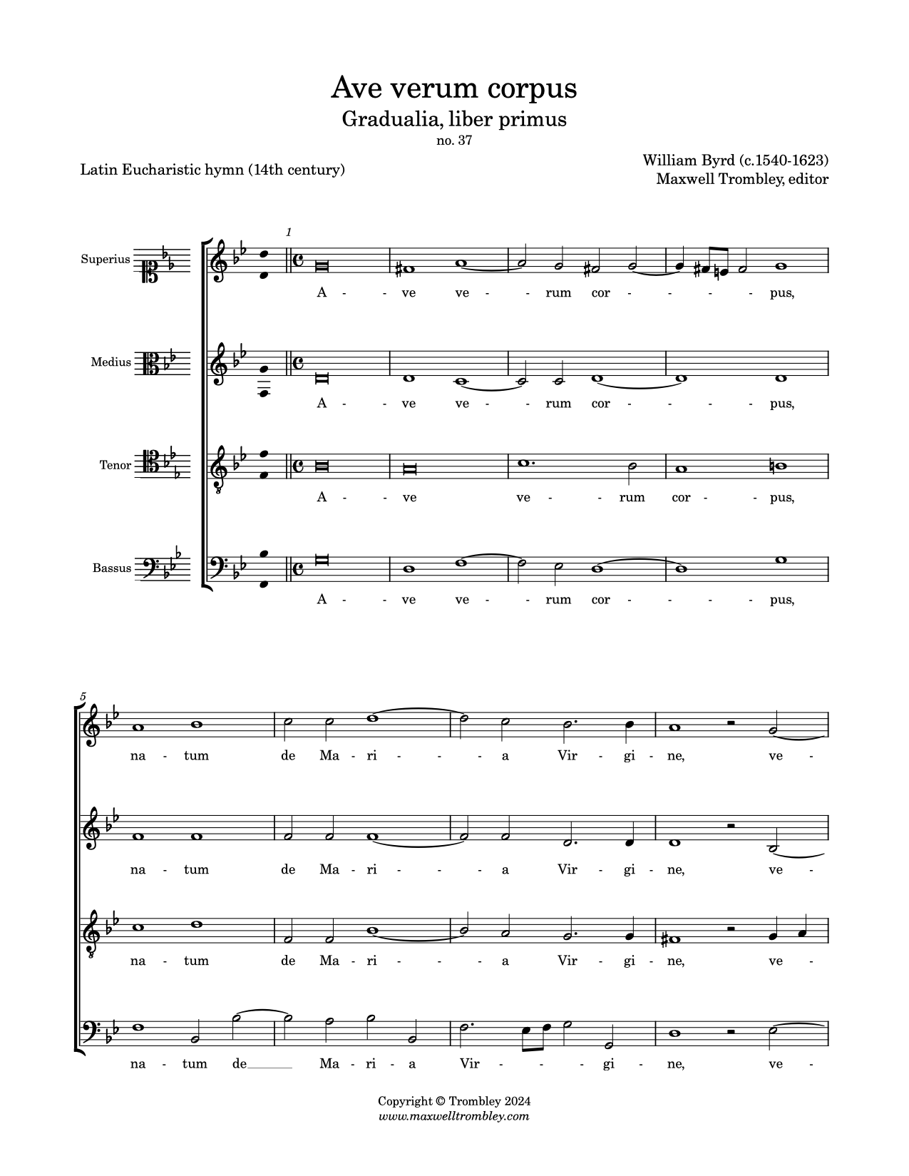 William Byrd — Ave verum corpus (SATB)
