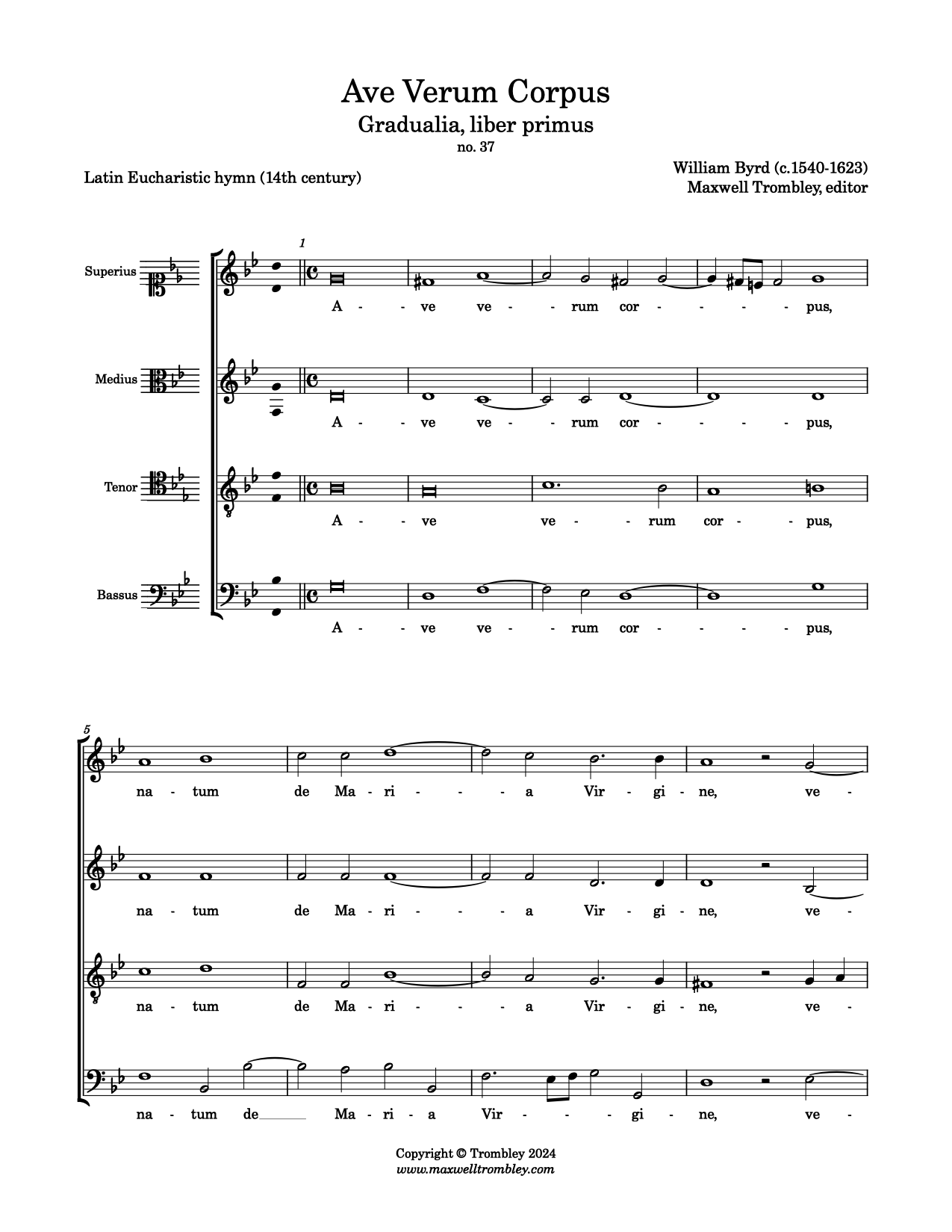 William Byrd — Ave verum corpus (SATB)