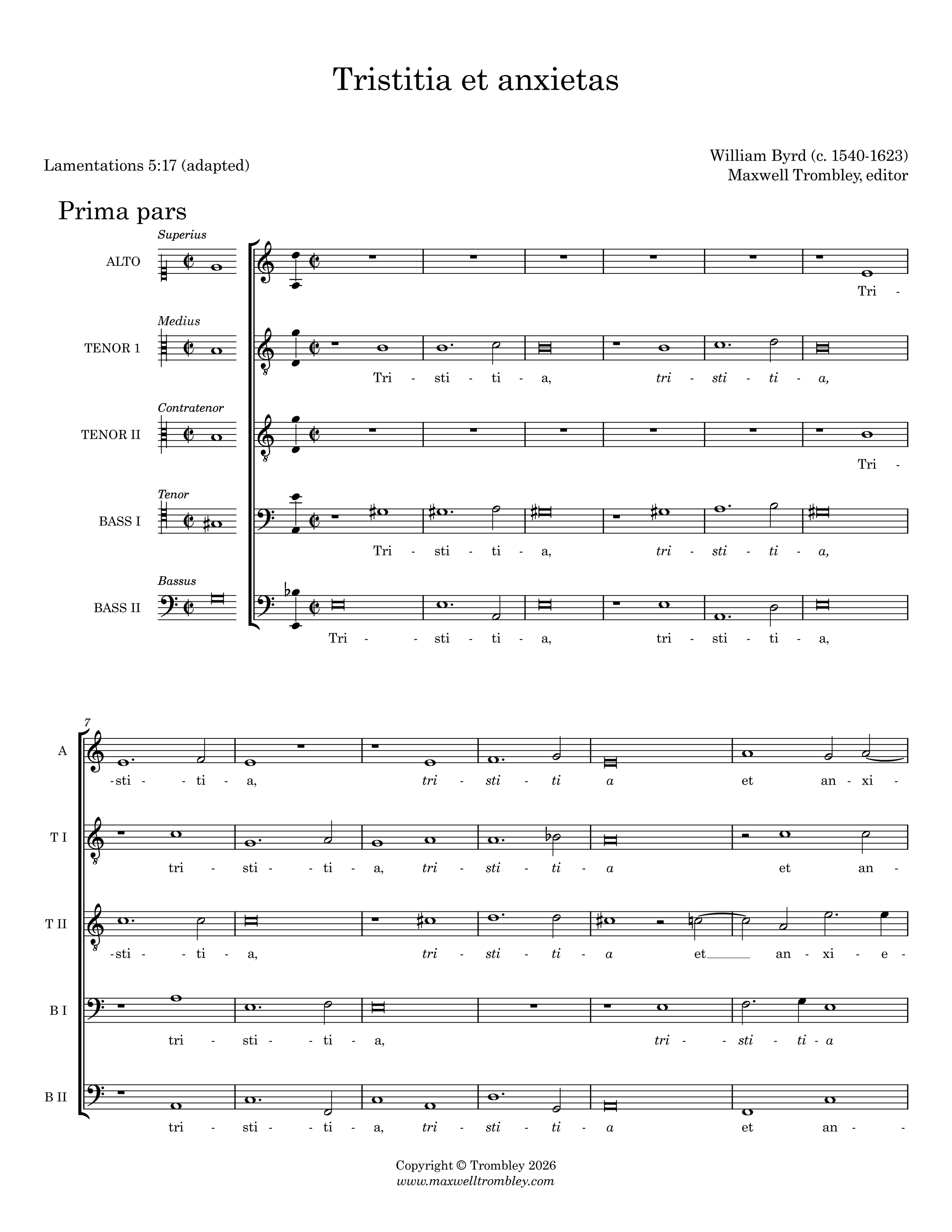 William Byrd - Tristitia et anxietas (ATTBB)