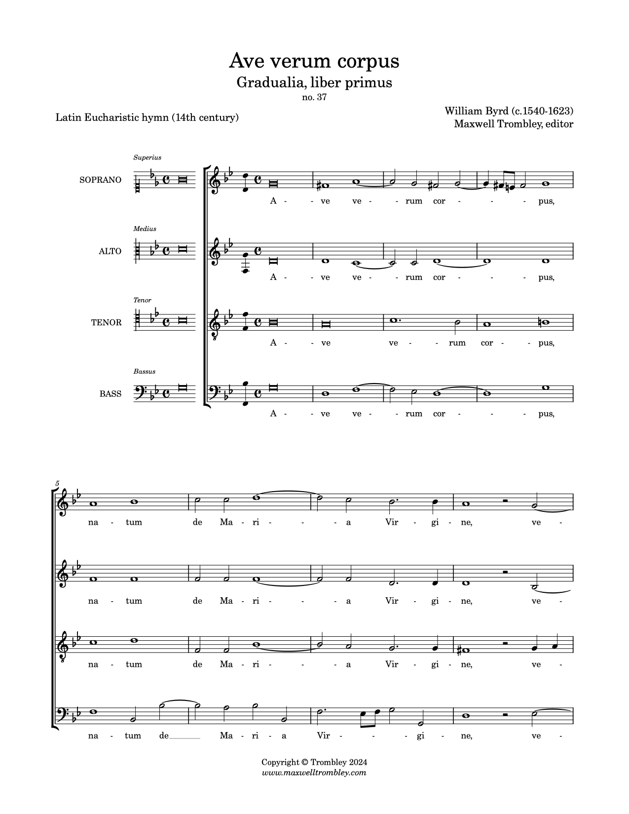 William Byrd — Ave verum corpus (SATB)