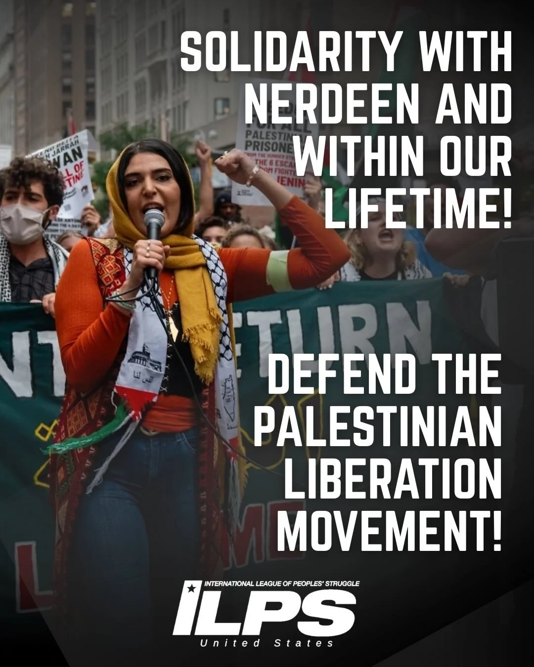 🇵🇸📣 ILPS-US resolutely condemns the recent assassination attempt on Nerdeen Kiswani!

Nerdeen and Within Our Lifetime have made clear that they will not be deterred from continuing to fight! ILPS-US calls on the people to continue to defend people