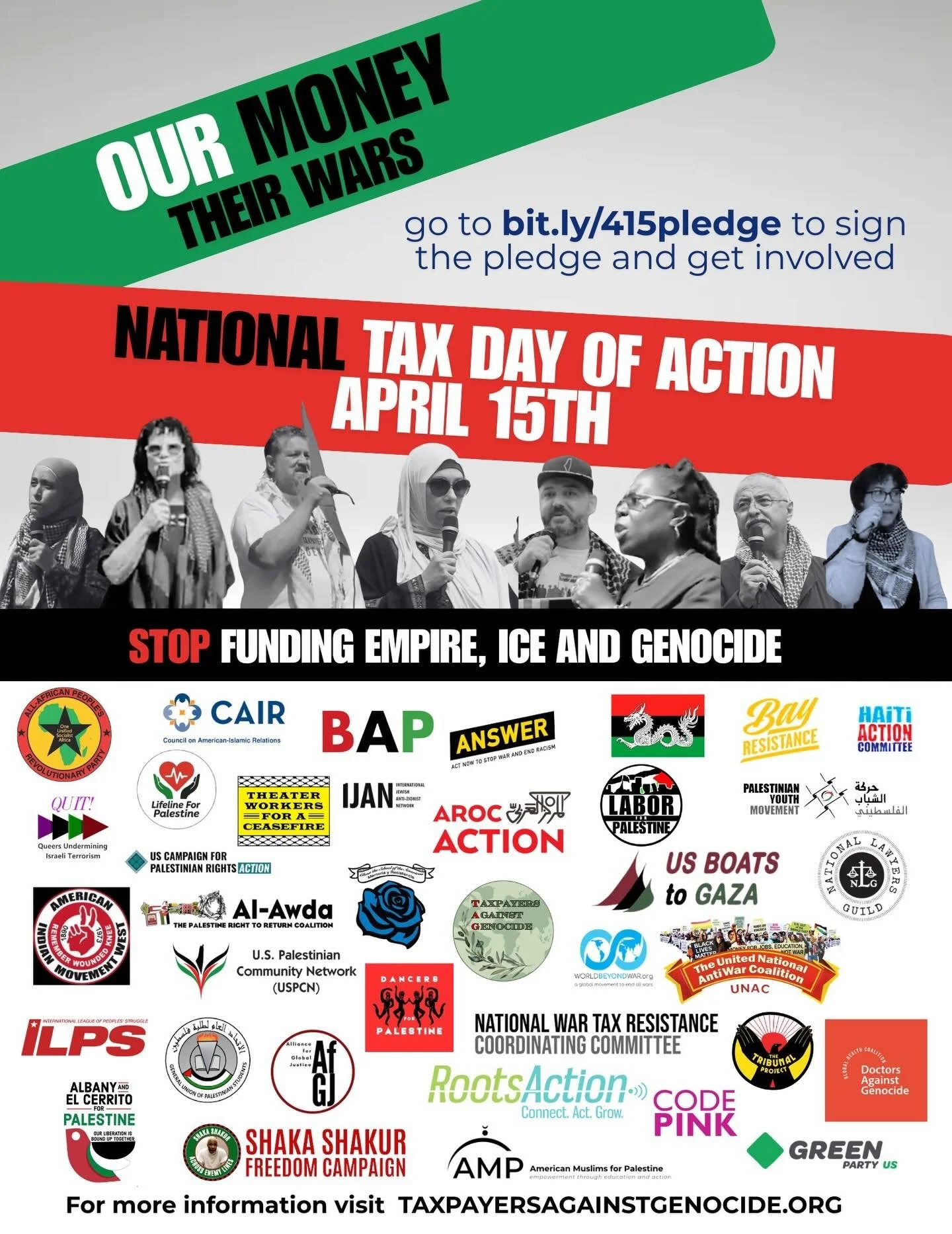 ✊APRIL 15 TAX DAY: ALL OUT AGAINST WAR, GENOCIDE, AND ICE

No more money for imperialist violence! ILPS-US calls for mass actions April 15th to oppose the use of taxpayer dollars for the US war of aggression against Iran and genocidal threats against