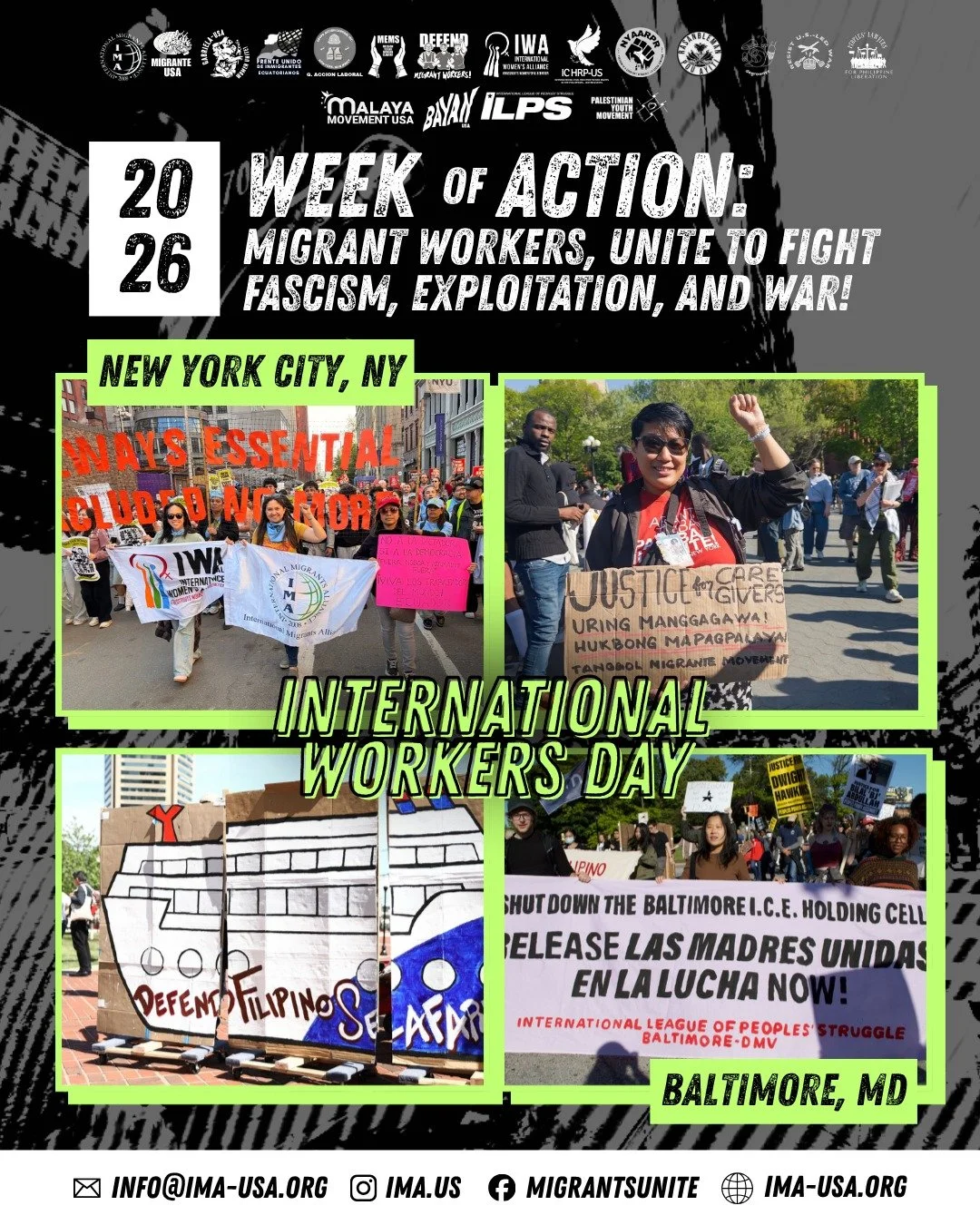 MAY DAY RECAP: Migrant Workers, Unite to Fight Fascism, Exploitation, and War!

On May 1, 2026, we took to the streets to oppose the fascist attacks on our migrant communities, raise the demands of working class people, and link the fight against fas