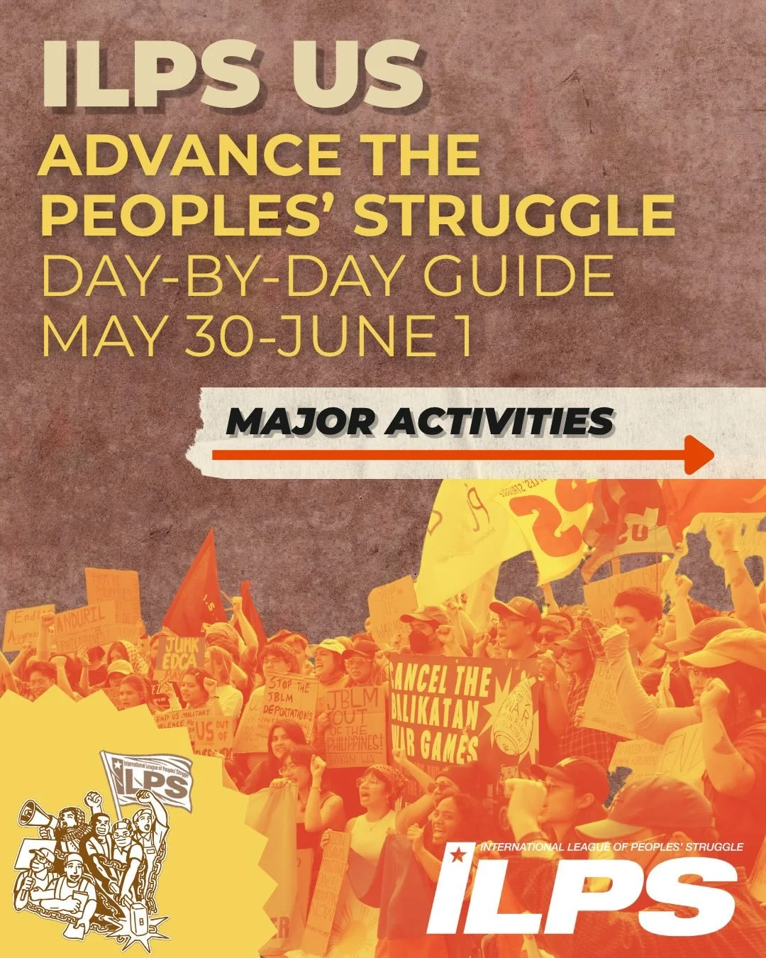 📅 Day-by-Day Guide: May 30 &ndash; June 1

Join us for three days of organizing, education, culture, and mass action to build toward our collective liberation!

🕊️May 30 | 6:30&ndash;9:30PM
National Peace Forum
Unite to Fight Against US-Led War &am