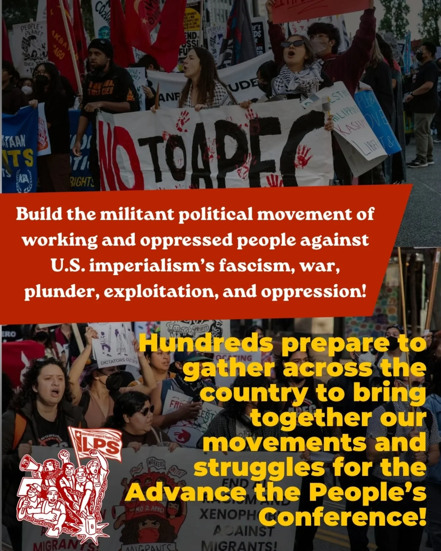 📣 Advance the Peoples' Struggle!
End Fascism, War, Plunder and Exploitation! Fight to defeat U.S. Imperialism!

Activists and organizers from across the country urgently come together this weekend to discuss solutions for genuine and immediate chang