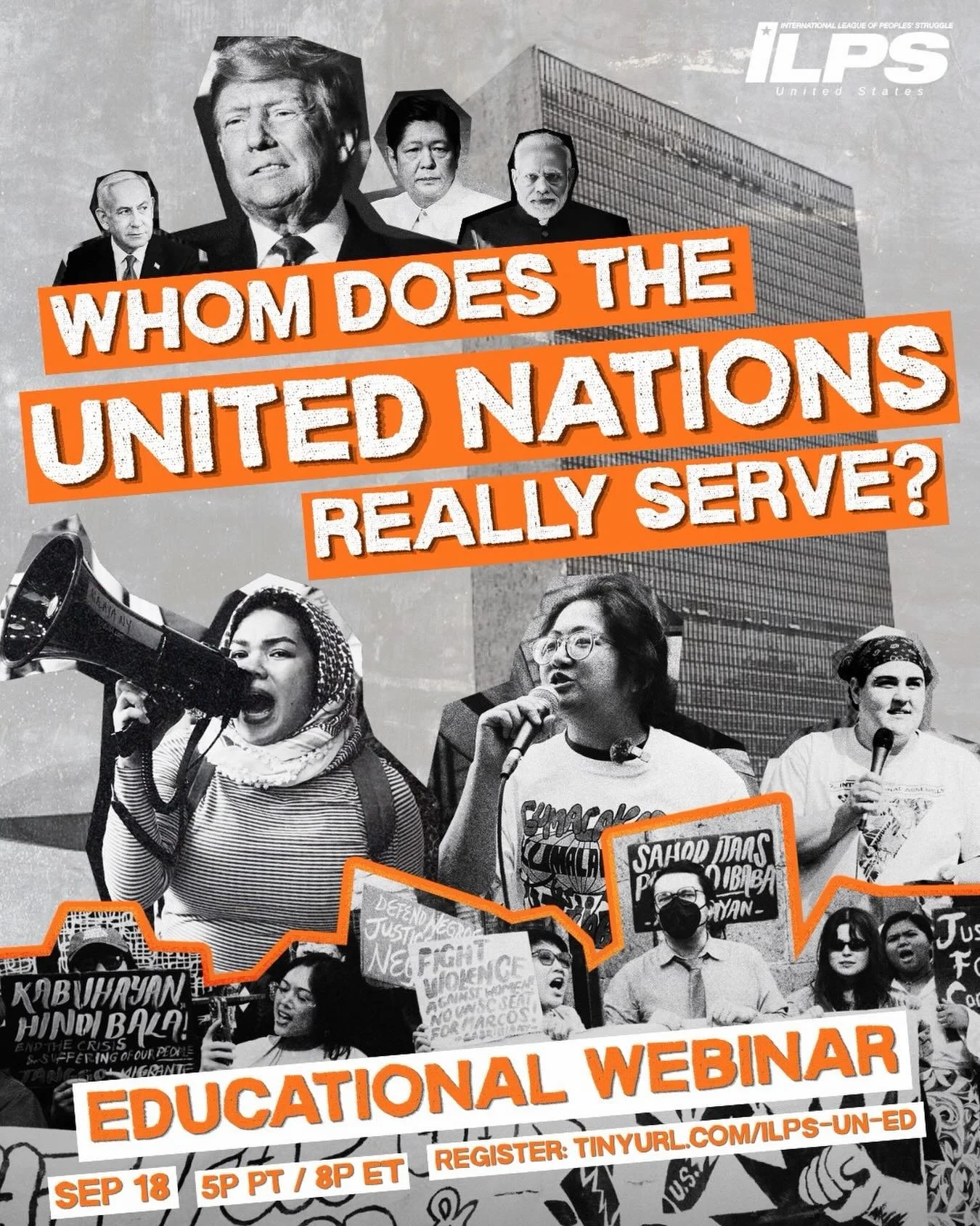 9/18 WEBINAR: WHOM DOES THE UN REALLY SERVE?

5p PT / 8p ET | RSVP: https://tinyurl.com/ILPS-UN-ED

⚠️This September, the world leaders most responsible for global economic &amp; environmental crisis and war are convening at the United Nations Genera