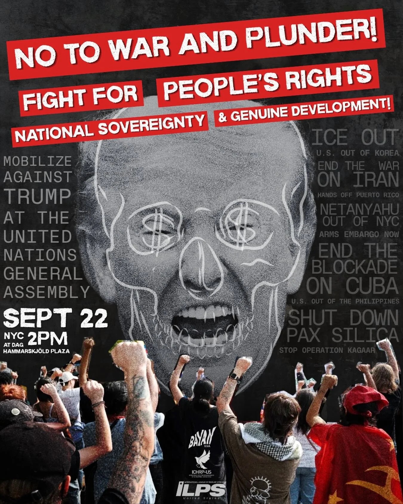 🚨 9/22 NYC: ALL OUT AGAINST TRUMP AT THE UNITED NATIONS 🚨

‼️The U.S. is the greatest purveyor of violence in the world. From endless wars to crushing economic intervention, U.S. imperialism is the number one enemy of the people. 

💥But we are ris
