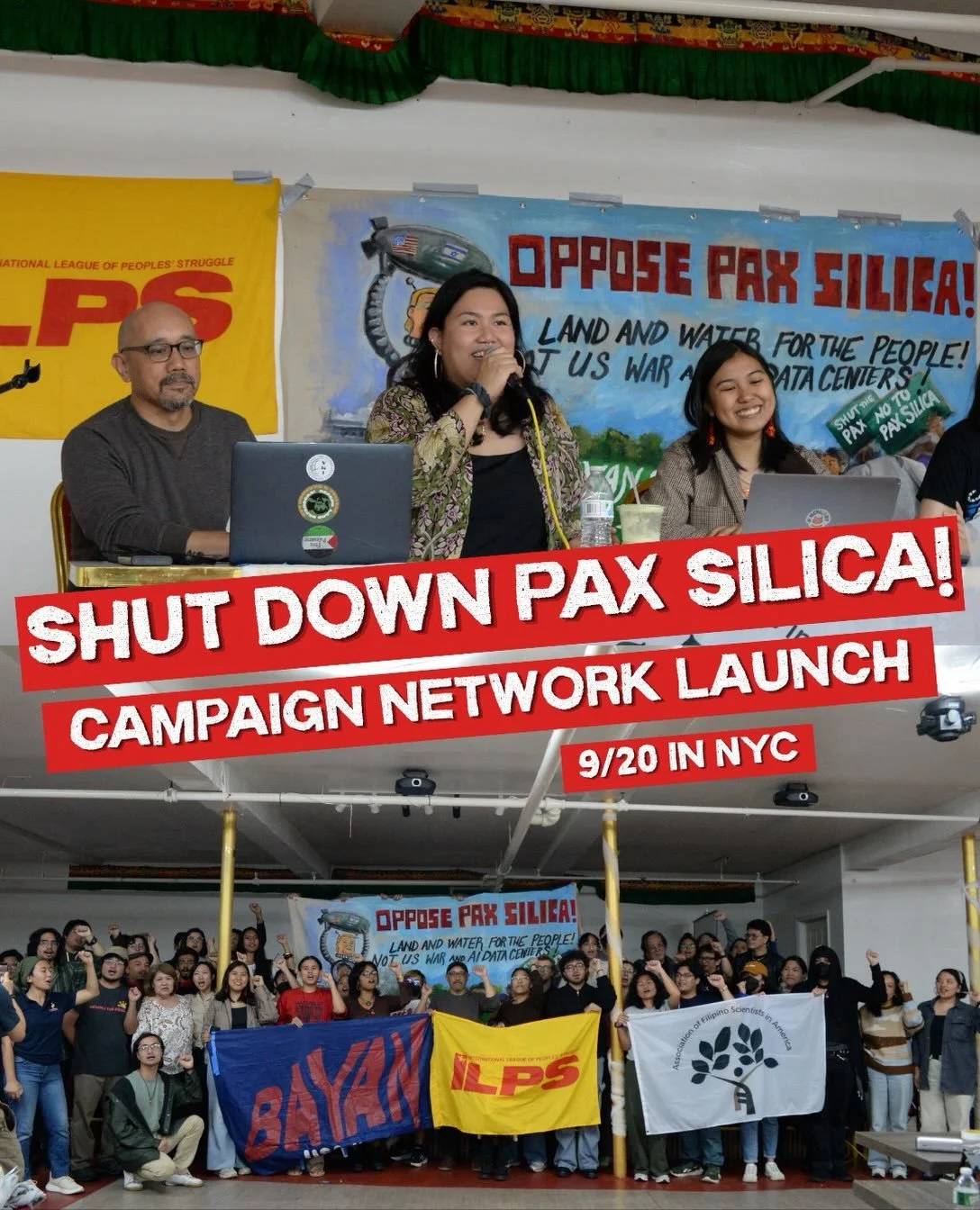 NETWORK LAUNCHED: SHUT DOWN PAX SILICA!

🔥Over 500 gathered in NYC, online, and in watch parties from across the country to commit to grassroots resistance to Trump&rsquo;s new AI initiative 

🇵🇭Speakers from the Philippines rang the alarm as &ldq