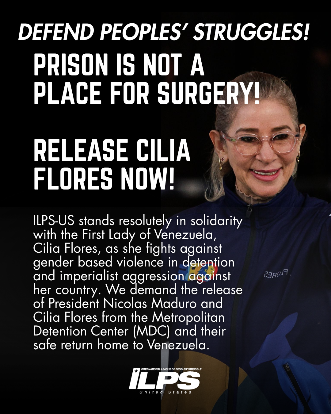 Defend Peoples’ Struggles! Prison is Not a Place for Surgery! Release Celia Flores Now!