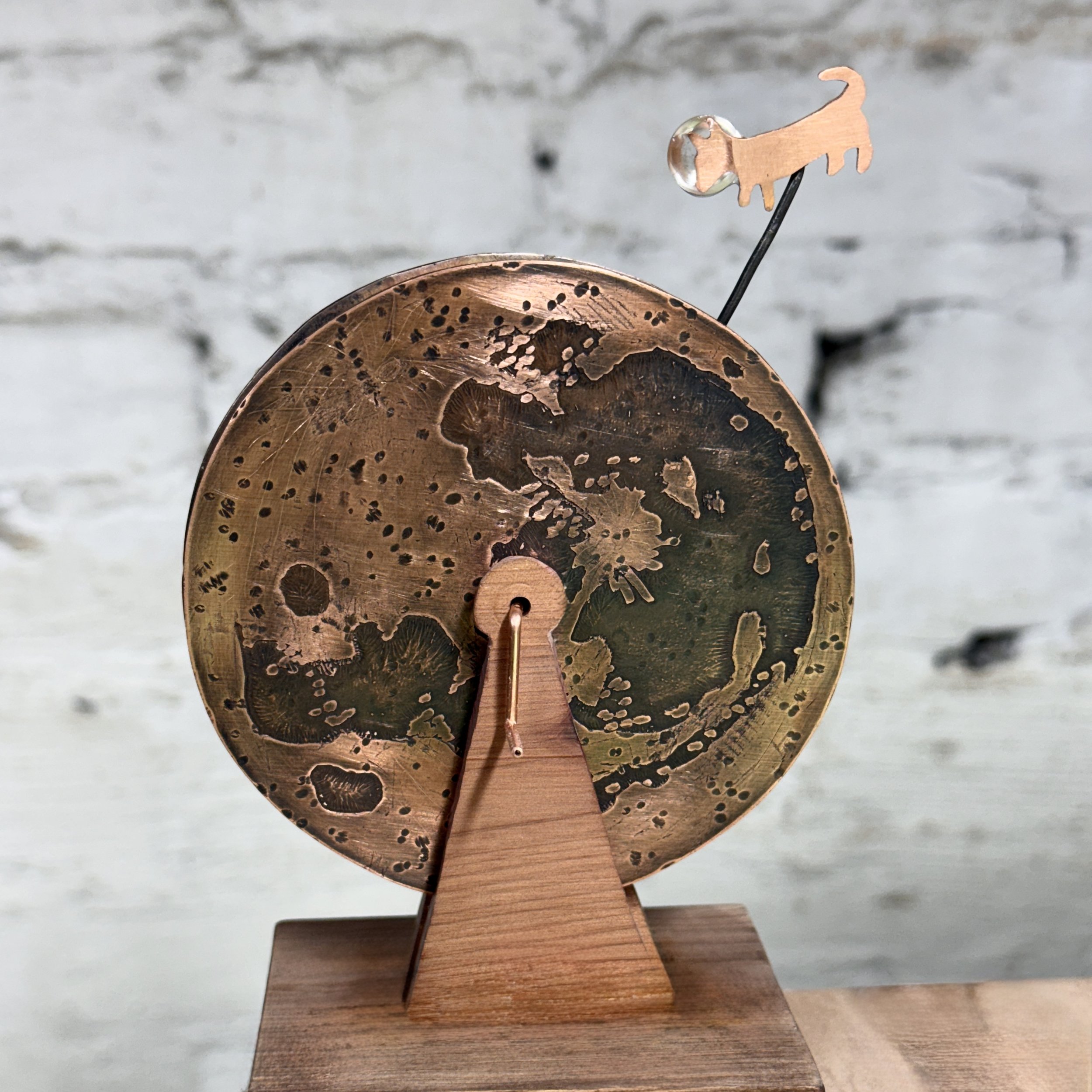 etched copper and cedar