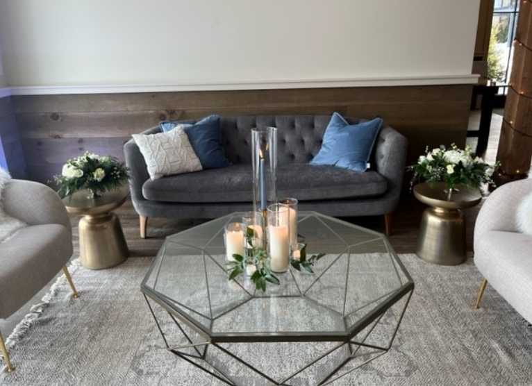 Large geometric coffee table, 44" wide QTY  1