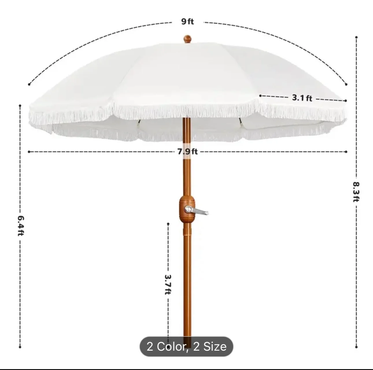 QTY 2 9ft larger umbrellas & QTY 4 7ft smaller umbrellas