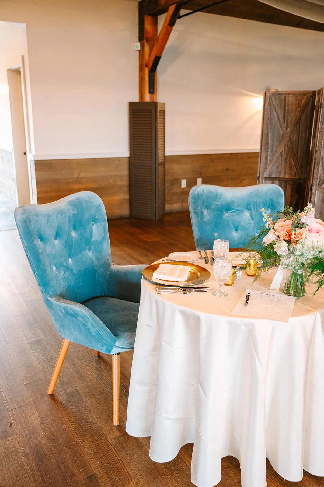 Dusty blue tufted chair QTY 2