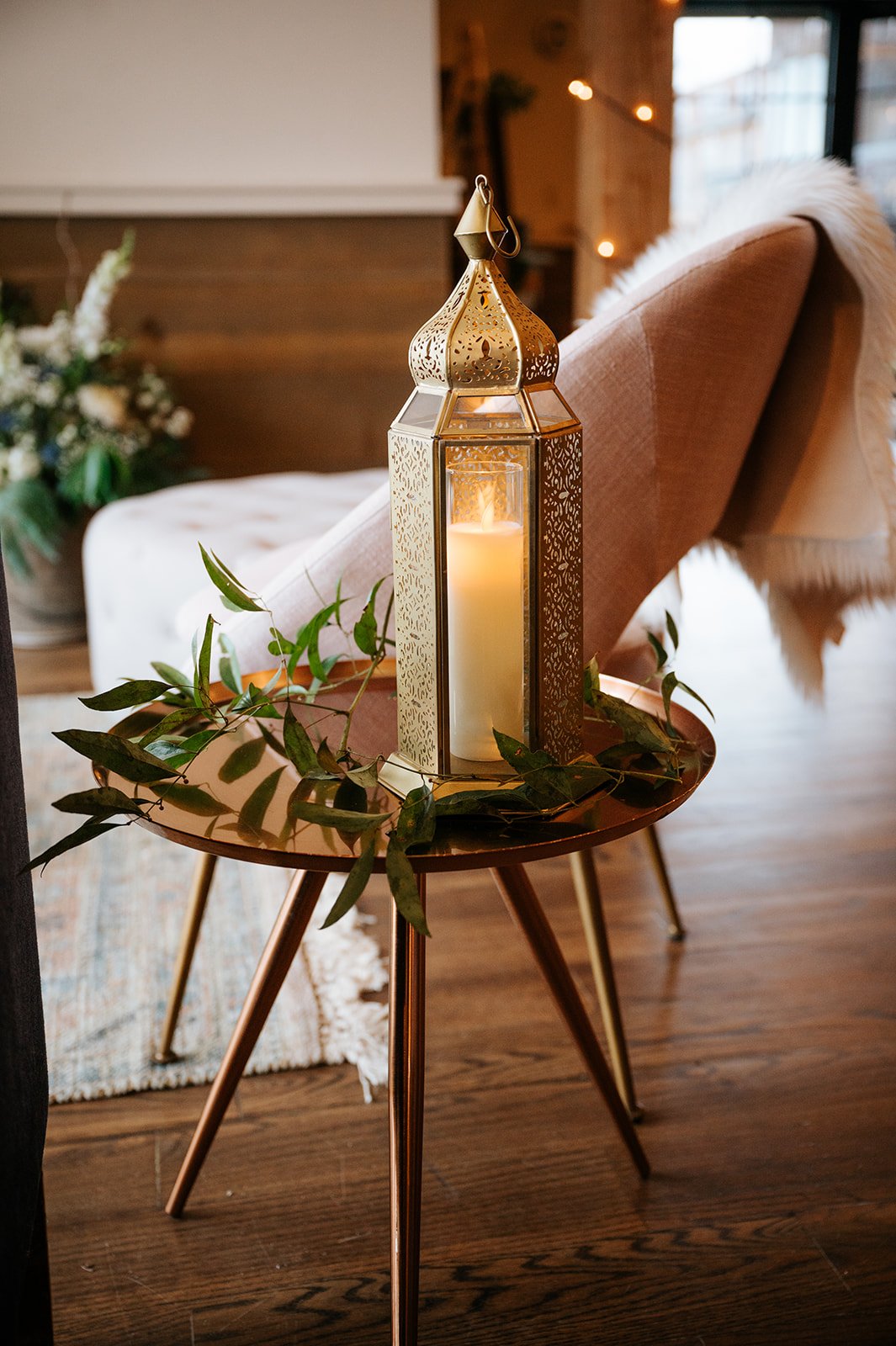 Copper accent tables come in different heights QTY 4