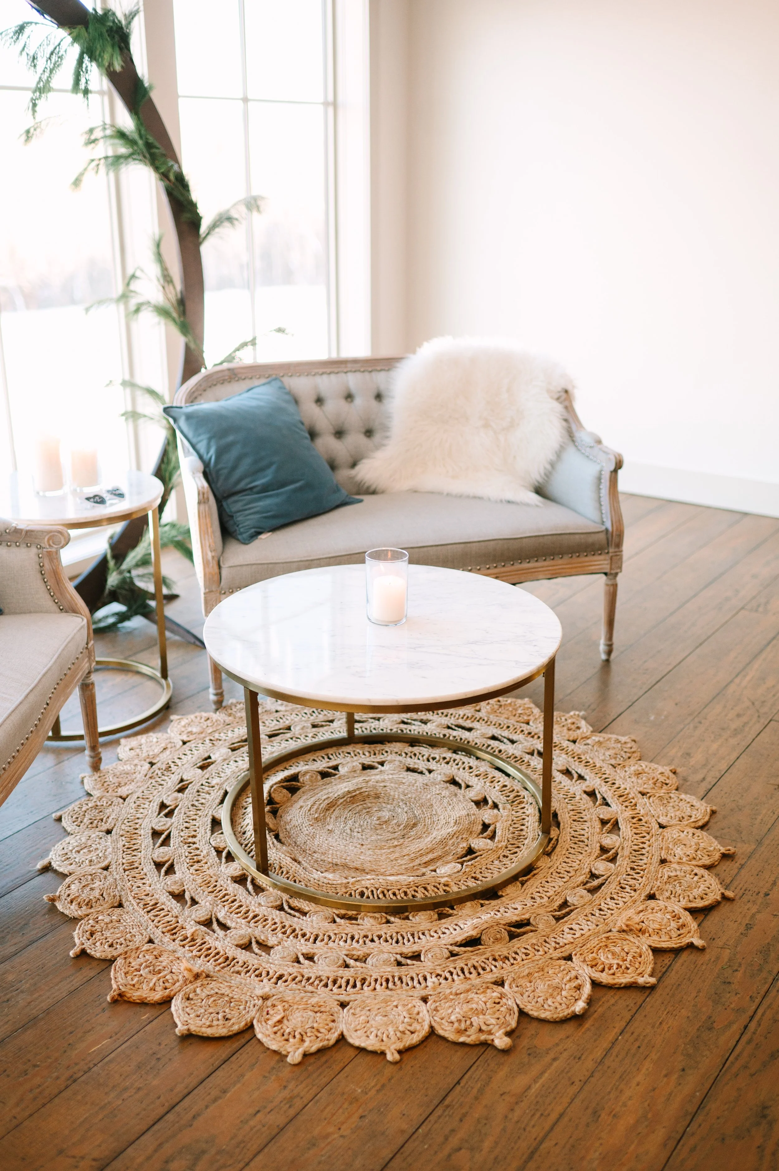 Soft gray tufted classic loveseat with gray wash wood frame QTY 4