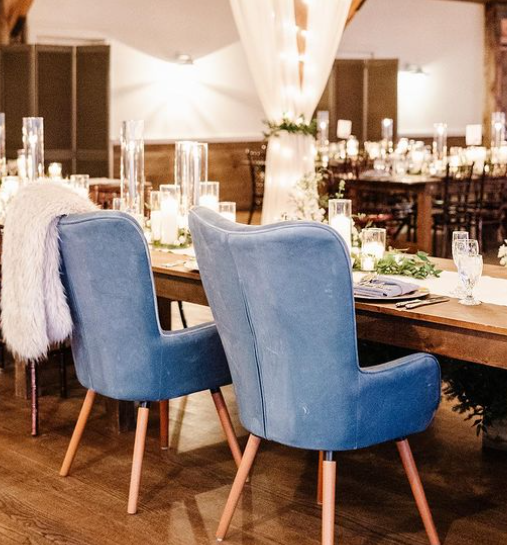 Dusty blue tufted chair QTY 2