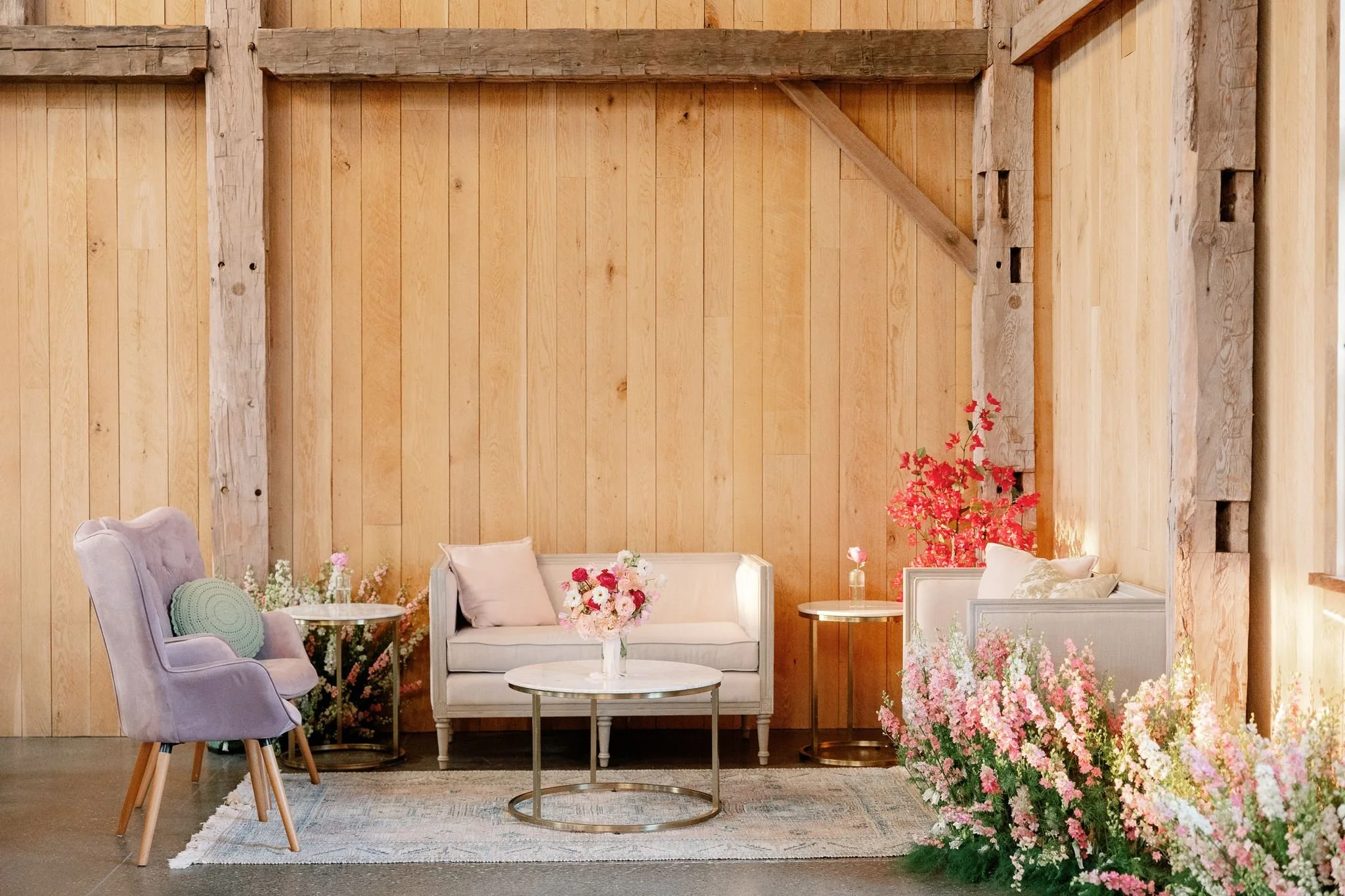 French Country classic loveseat in beige upholstery QTY 2 Photo by Jenna Brisson