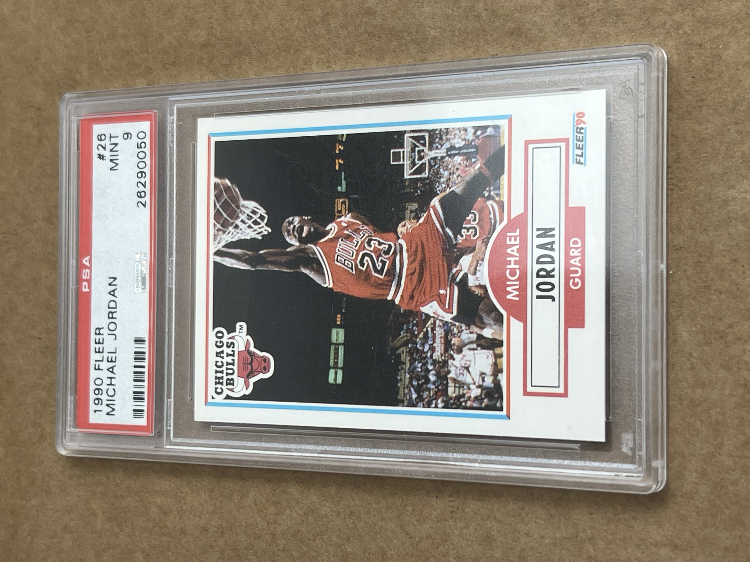 Michael Jordan Fleer 1990 PSA mint 9 Front.png