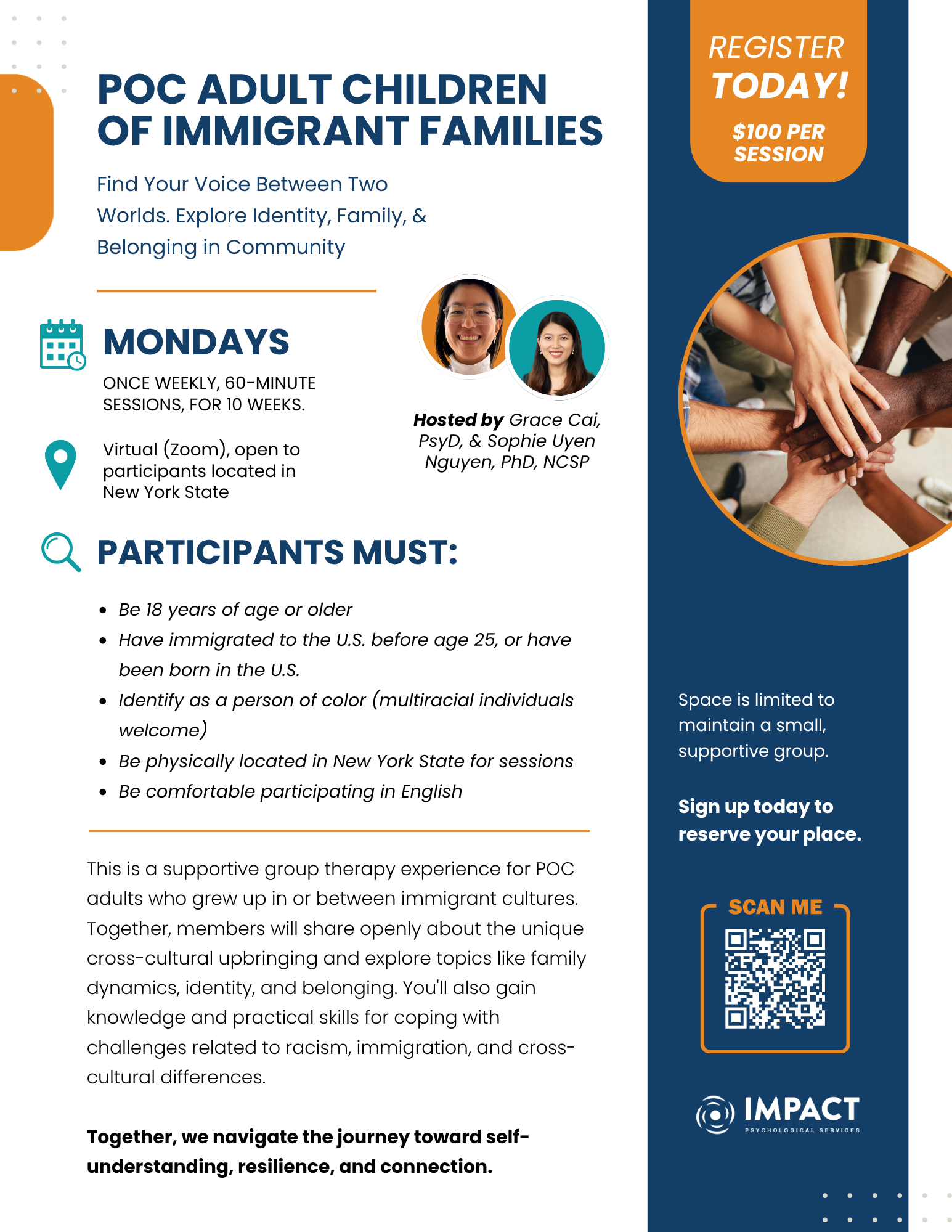 the POC Adult Children of Immigrant Families-Group flyer