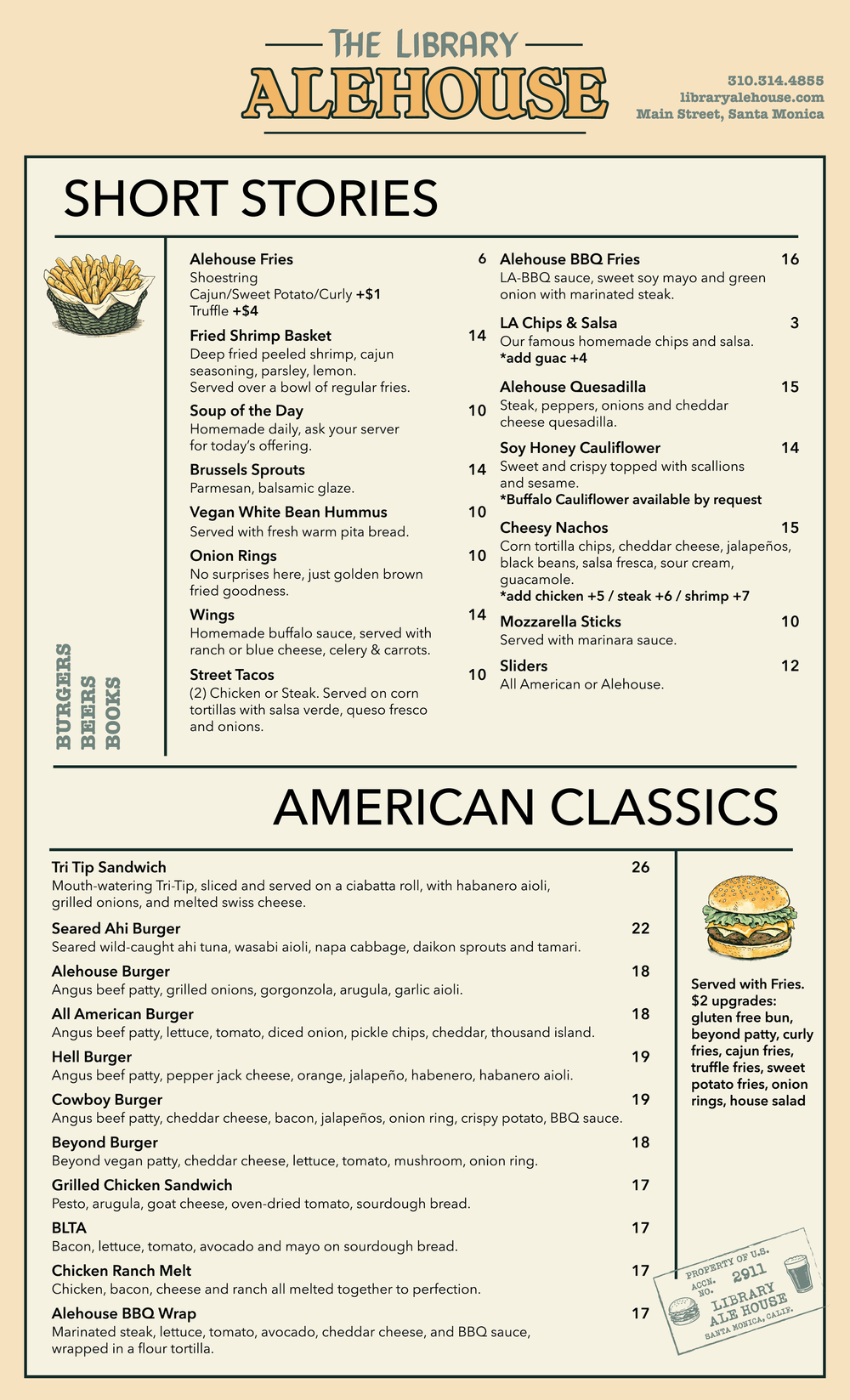 Library Pub Menu Menu — Library Alehouse