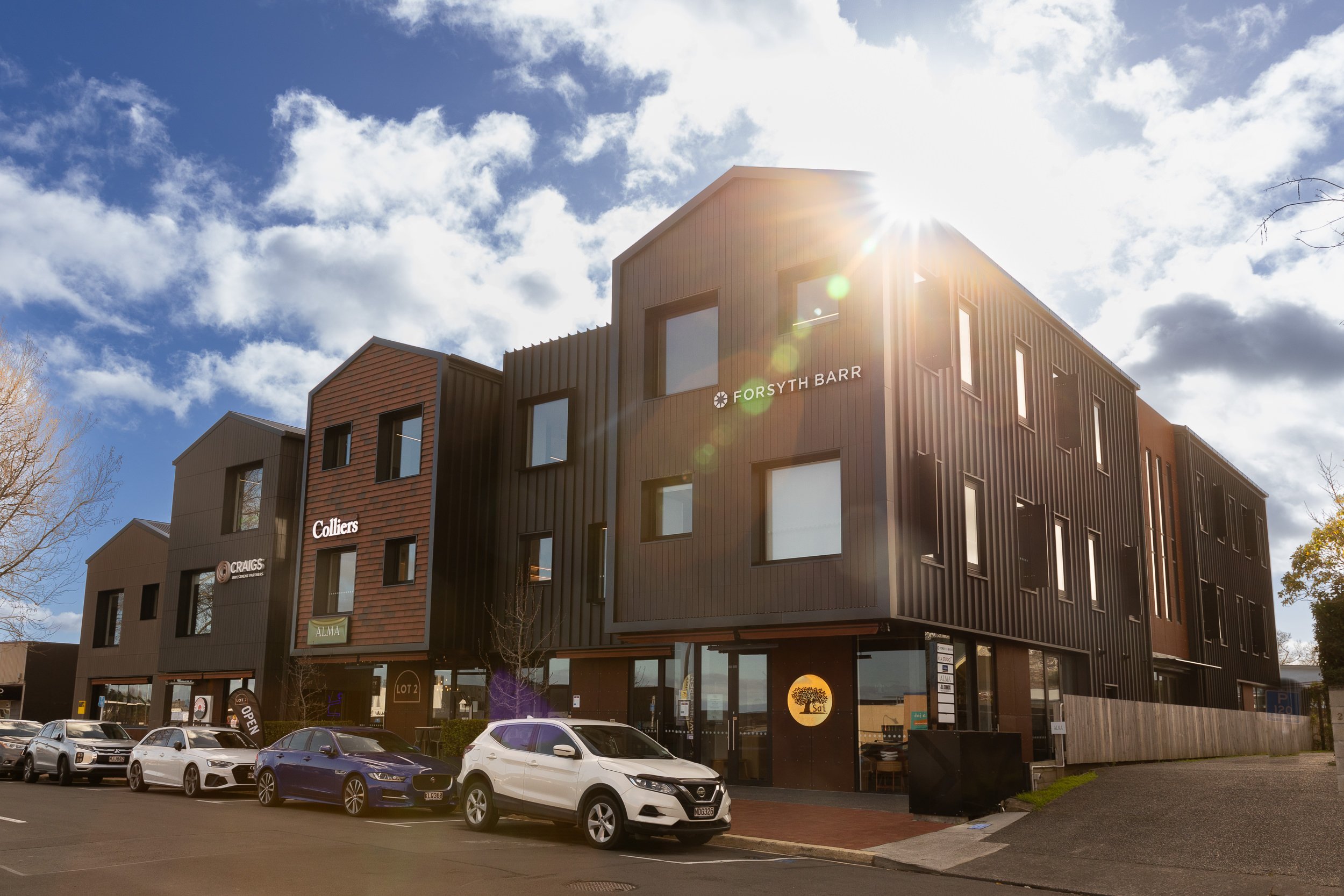 The customised rainscreen cladding system for the Joll Road development in Havelock North included corten steel, system aluminium cavity system, tempio extruded terracotta tiles and tempio rustikotta tiles