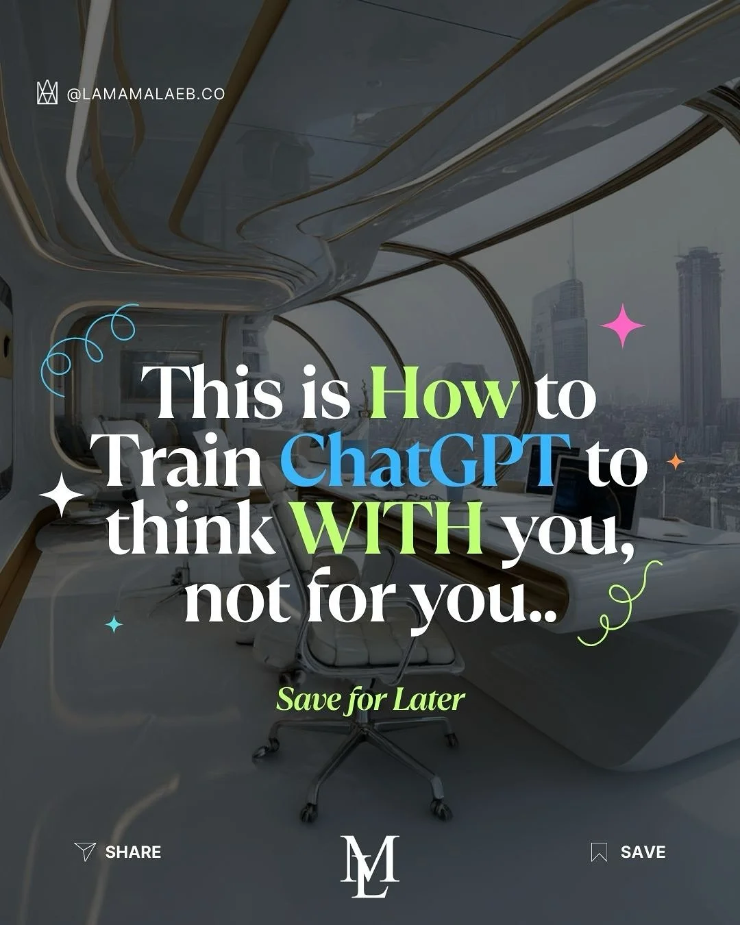 Train AI to think with you, not for you. 5 game-changing roles inside

Brought to you by @lamamalaeb.co

We&rsquo;re shocked at how many people still don&rsquo;t prompt ChatGPT properly.

So here are 5 prompts that will help you out.

Follow @lamamal
