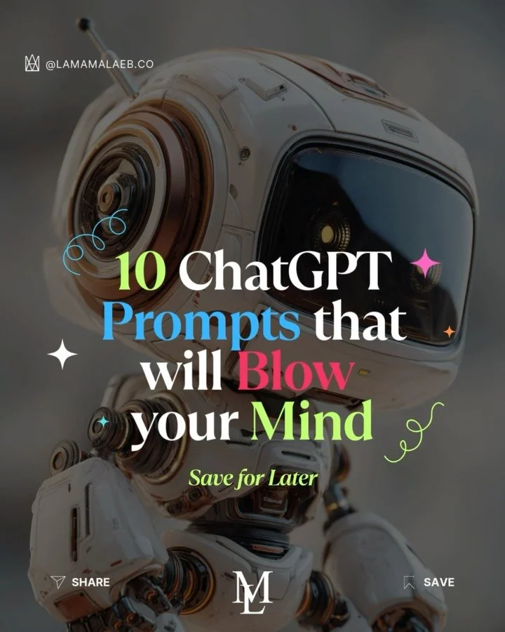 10 ChatGPT prompts that will blow your mind 💡🤯

Save for Later

hashtag#gpt5 hashtag#gpt4 hashtag#aitools hashtag#chatgptprompts hashtag#promptengineering hashtag#promptlist hashtag#chatgpt4 hashtag#chatgpttutorial hashtag#gpt